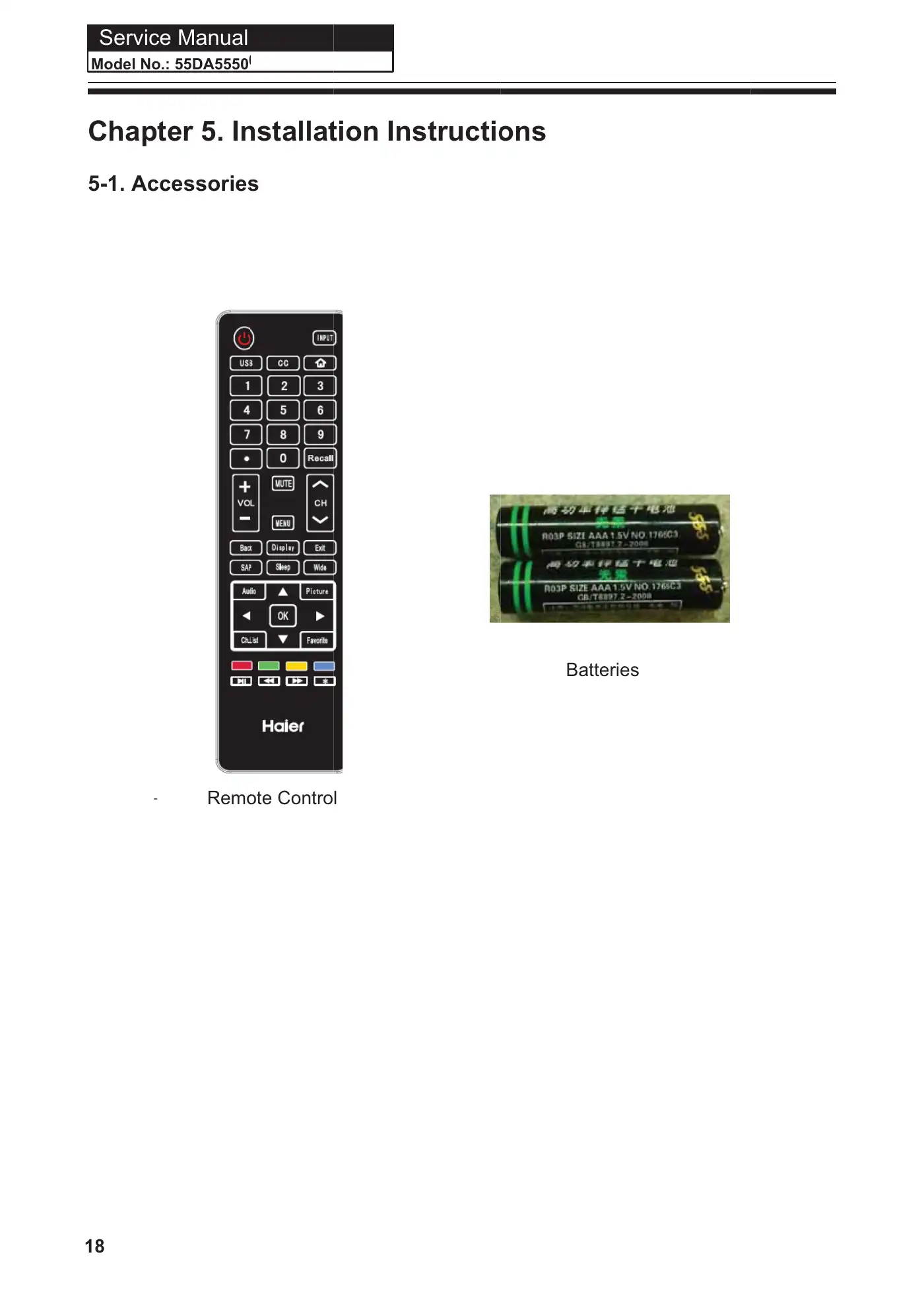 Haier 55DA5550 Service Manual Manual pdf 19 page image