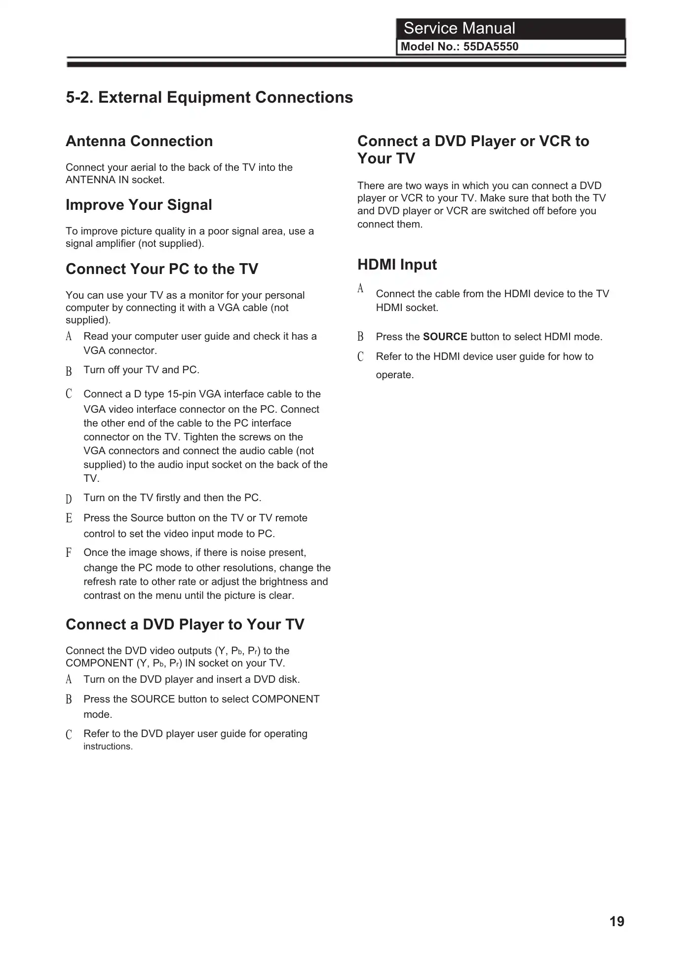 Haier 55DA5550 Service Manual Manual pdf 20 page image