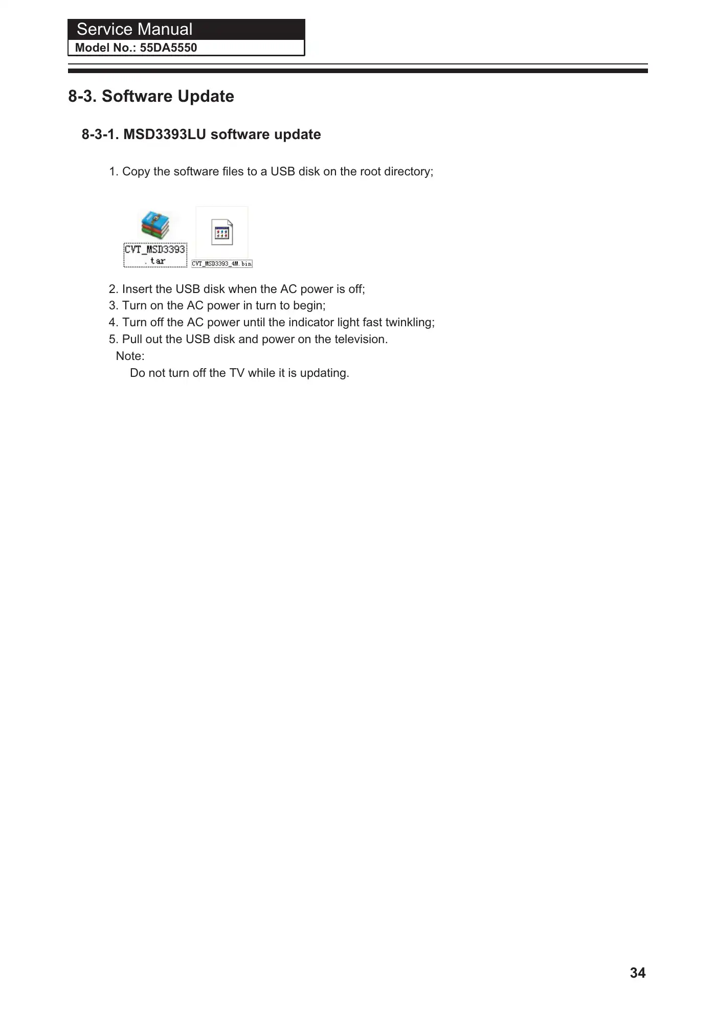 Haier 55DA5550 Service Manual Manual pdf 36 page image