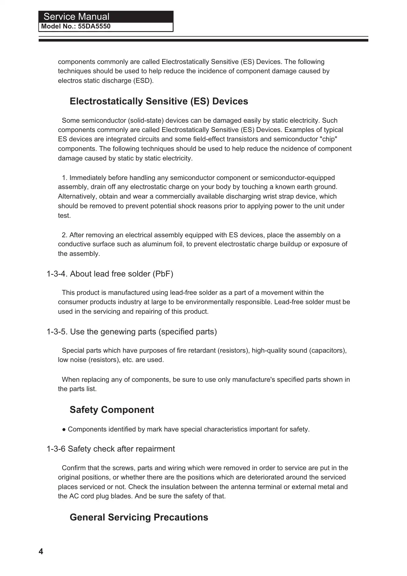 Haier 55DA5550 Service Manual Manual pdf 5 page image