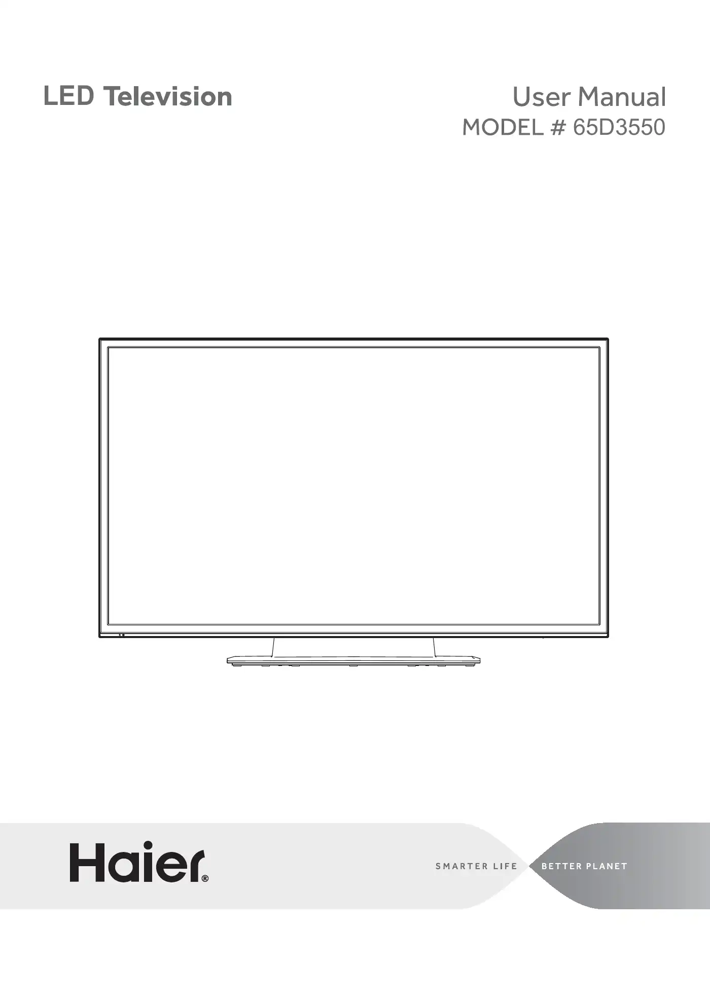 Haier 65D3550 User Manual Manual pdf 1 page image