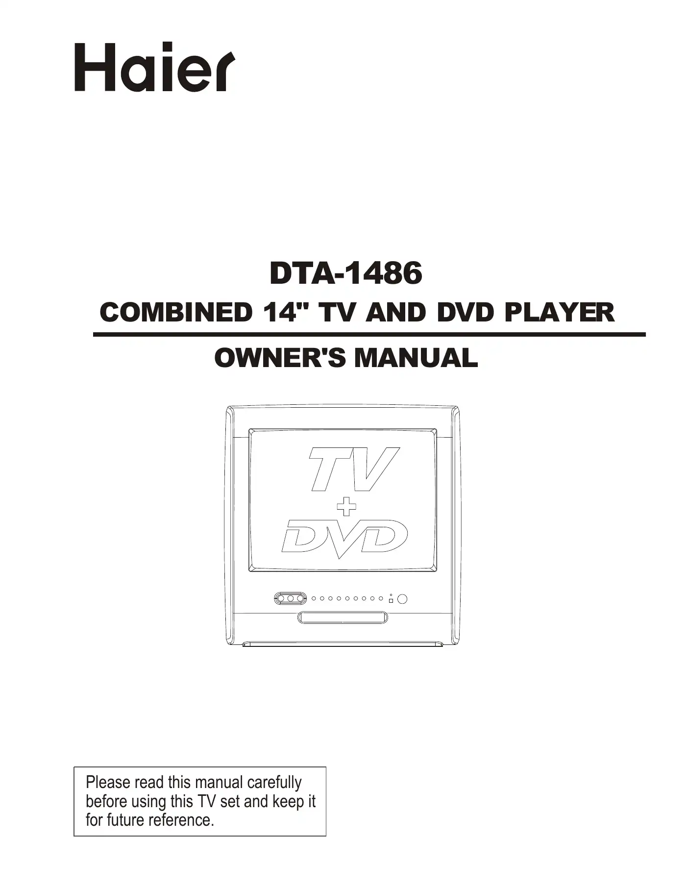 Haier DTA-1486 Owner's Manual Manual pdf 1 page image