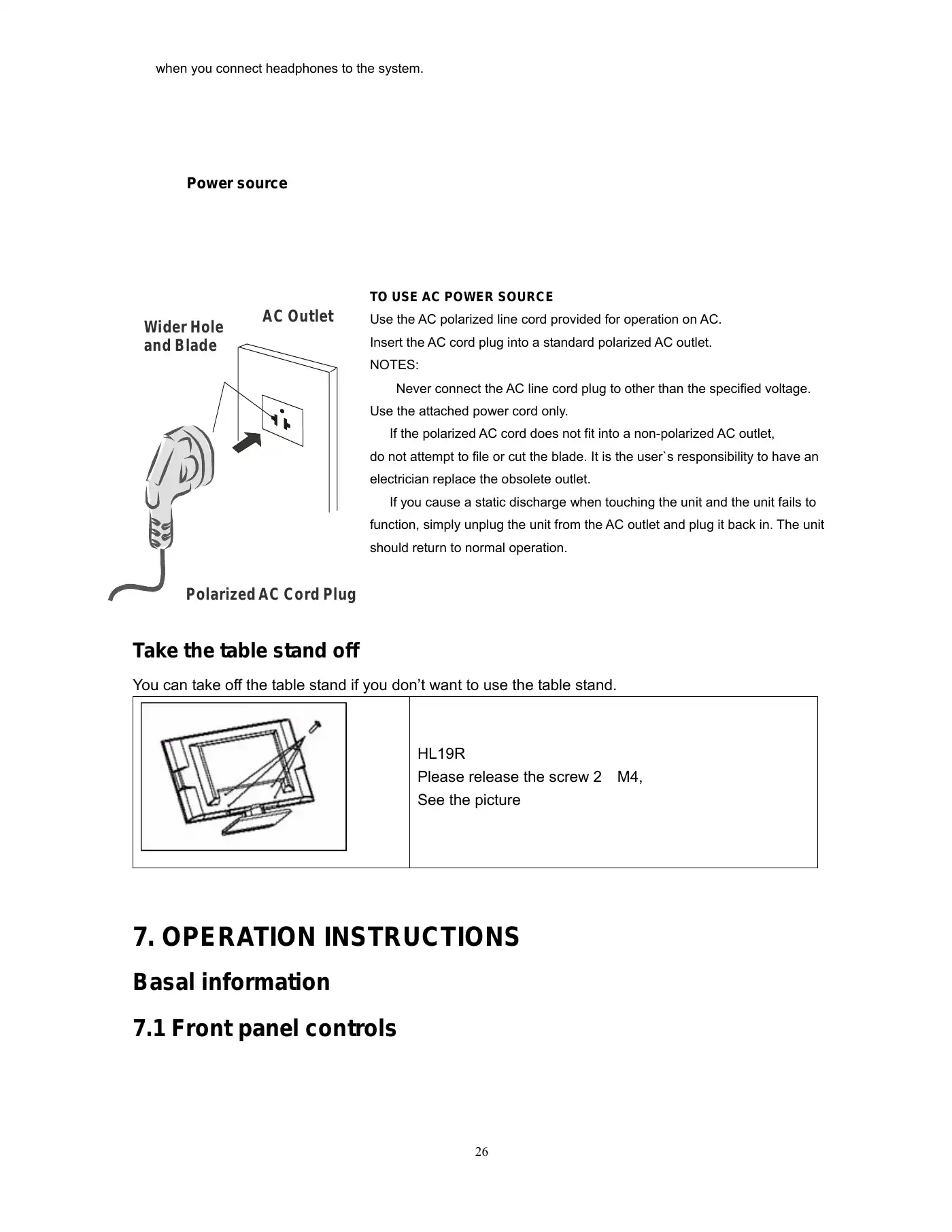Haier HL19R Service Manual Manual pdf 26 page image