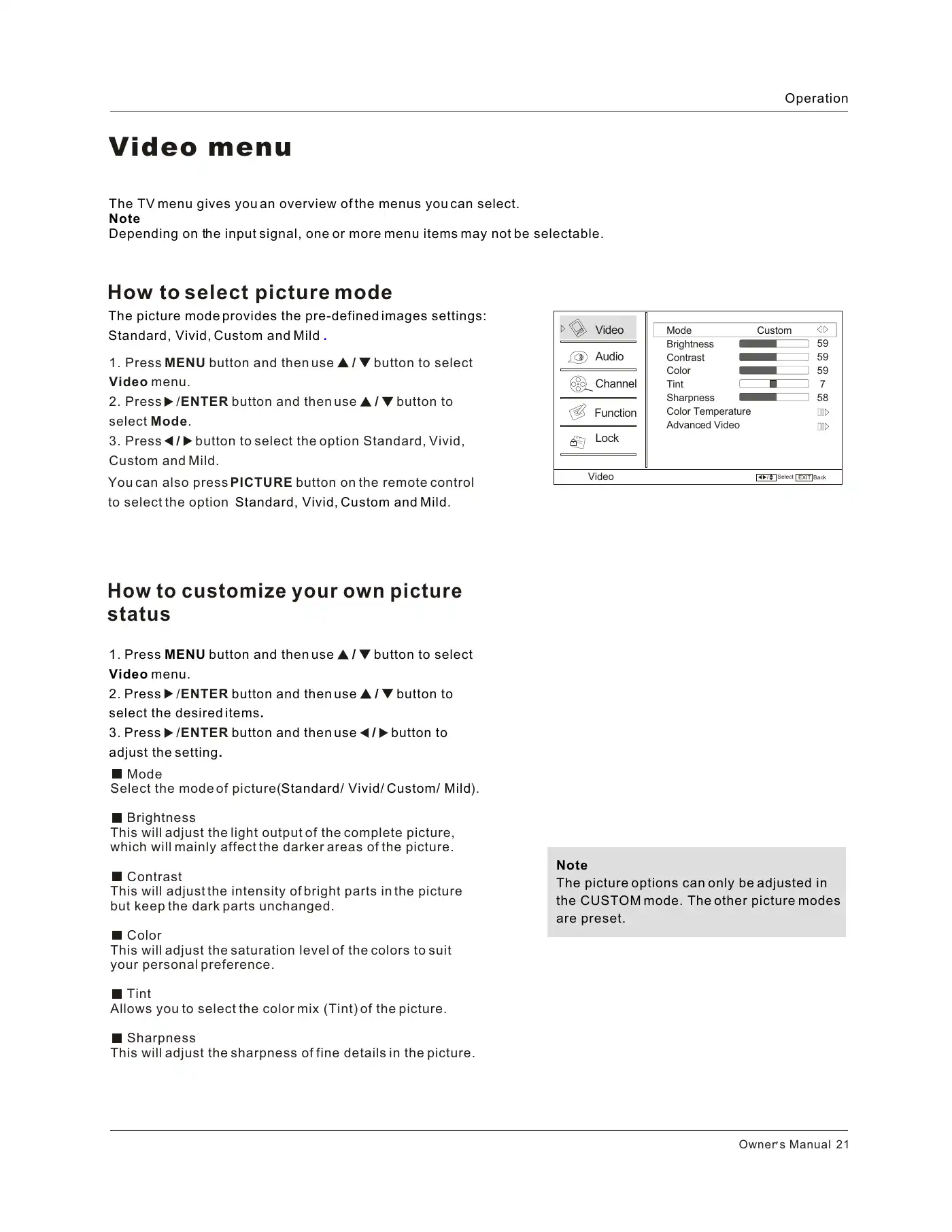 Haier HLC26R1 Owner's Manual Manual pdf 21 page image