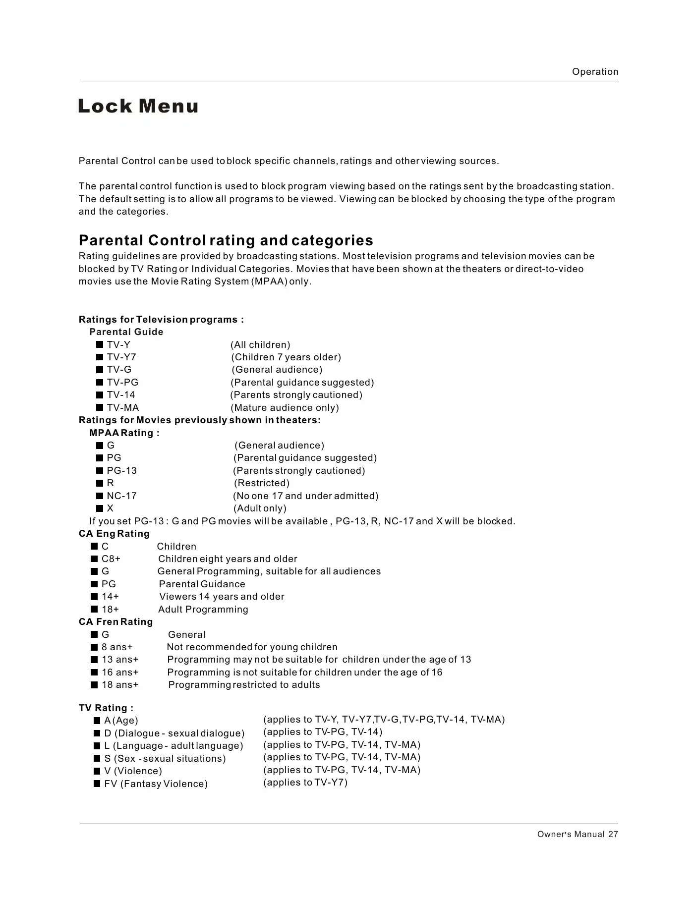 Haier HLC26R1 Owner's Manual Manual pdf 27 page image
