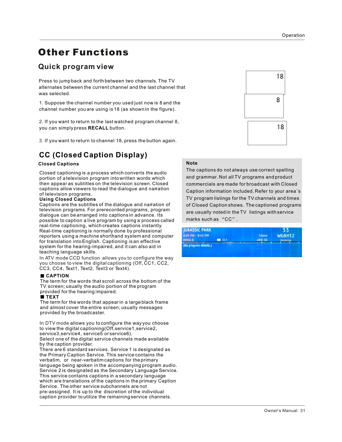 Haier HLC26R1 Owner's Manual Manual pdf 31 page image