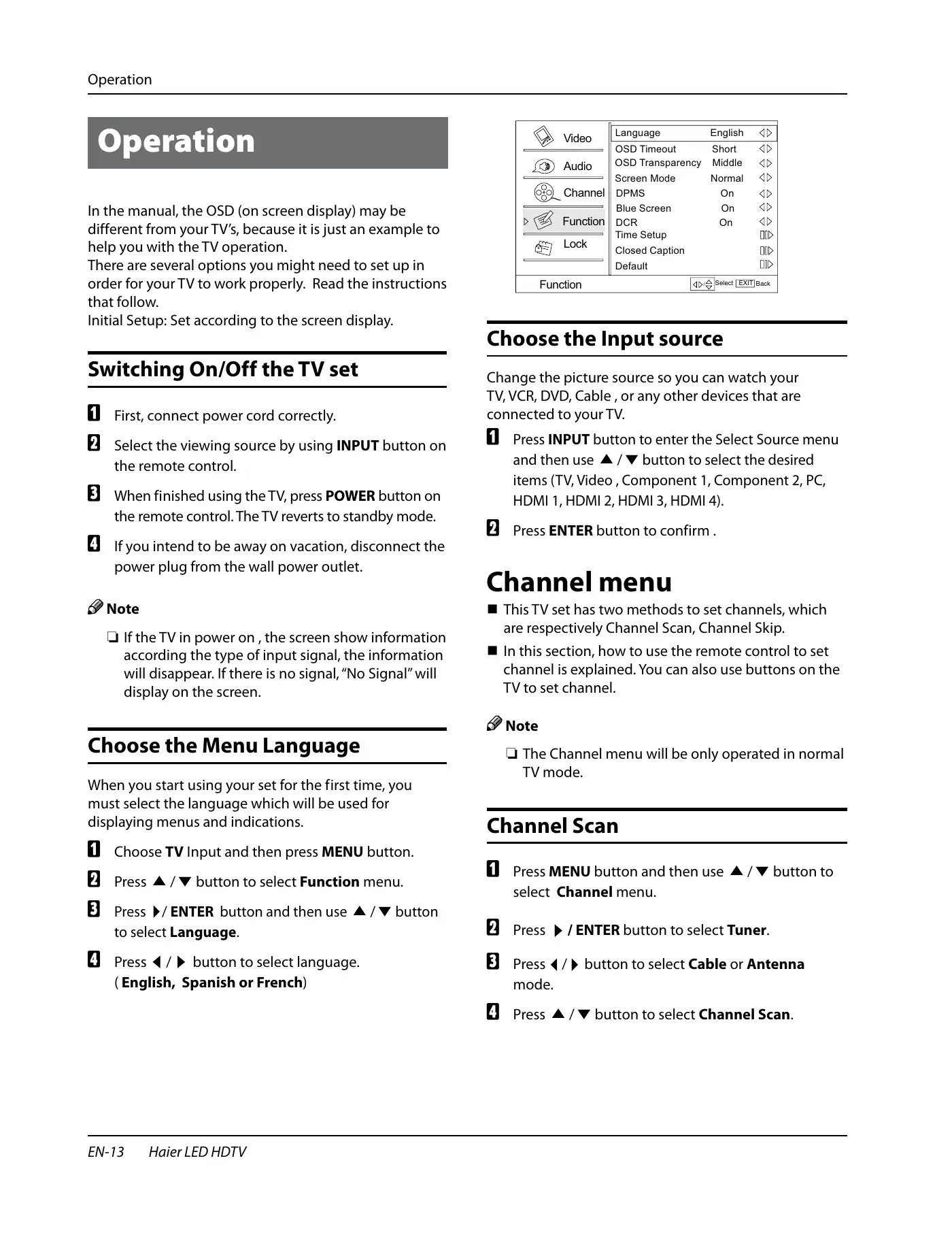 Haier HL32XSL2 Owner's Manual Manual pdf 14 page image