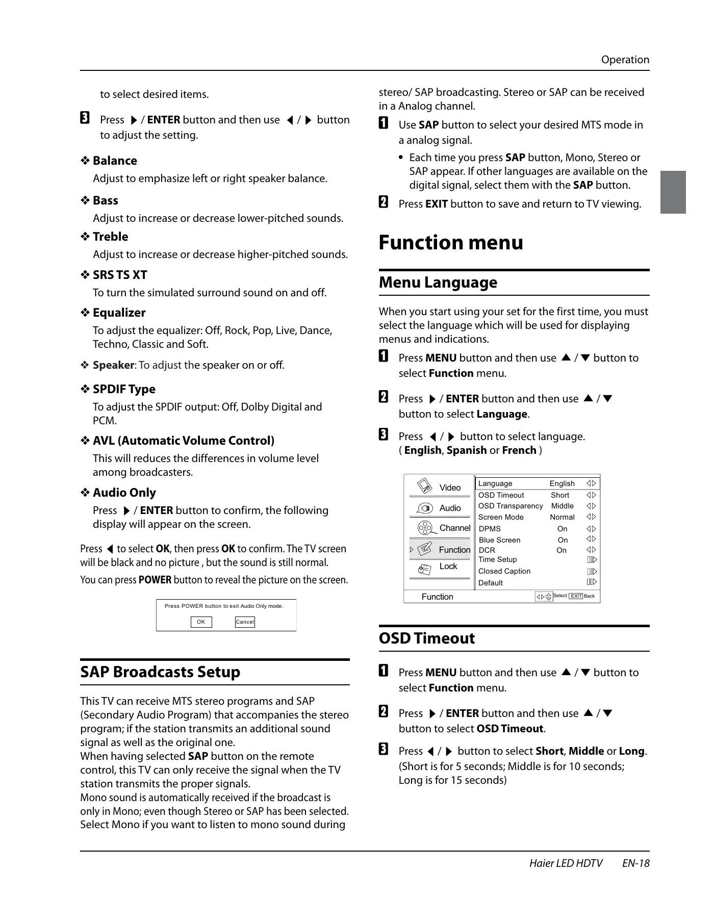 Haier HL32XSL2 Owner's Manual Manual pdf 19 page image