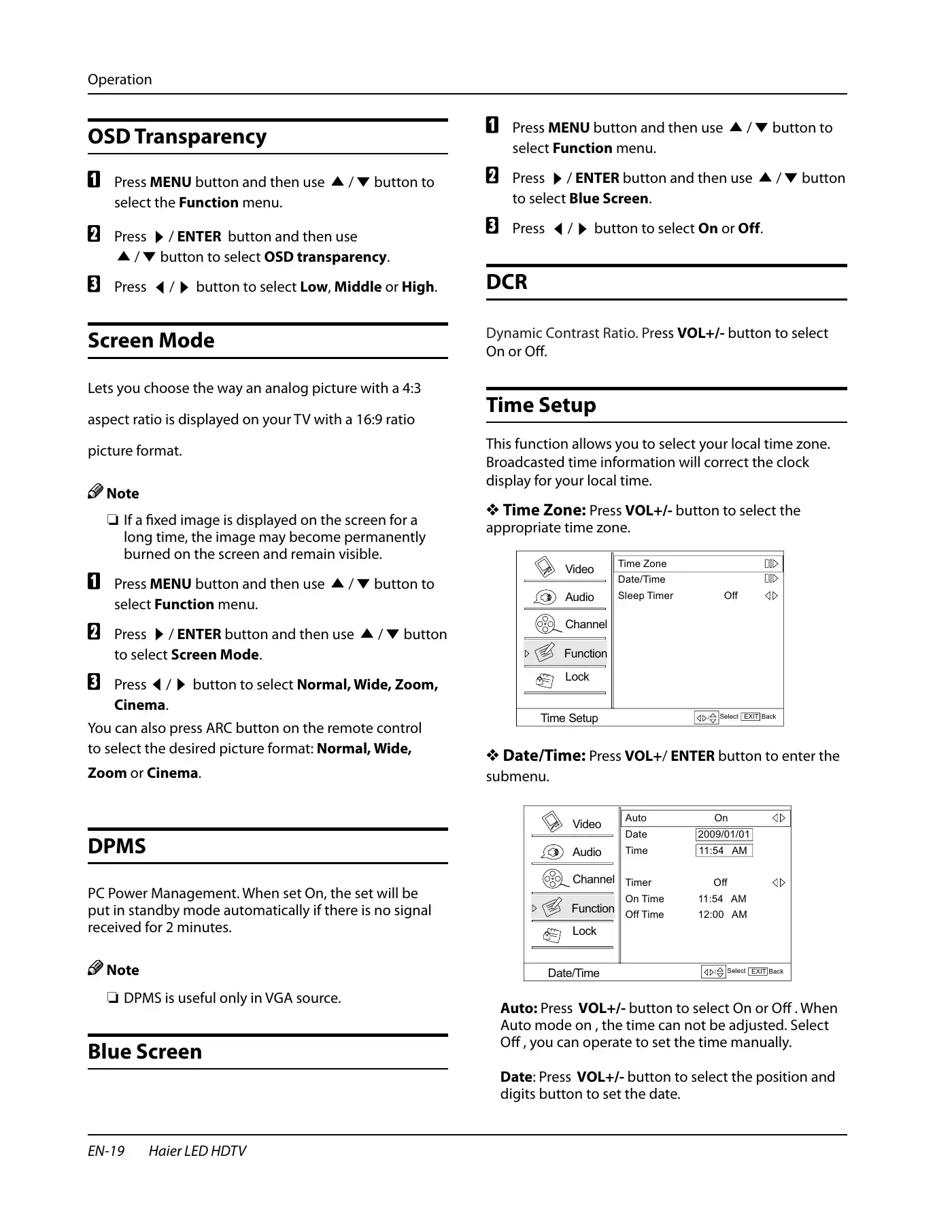 Haier HL32XSL2 Owner's Manual Manual pdf 20 page image