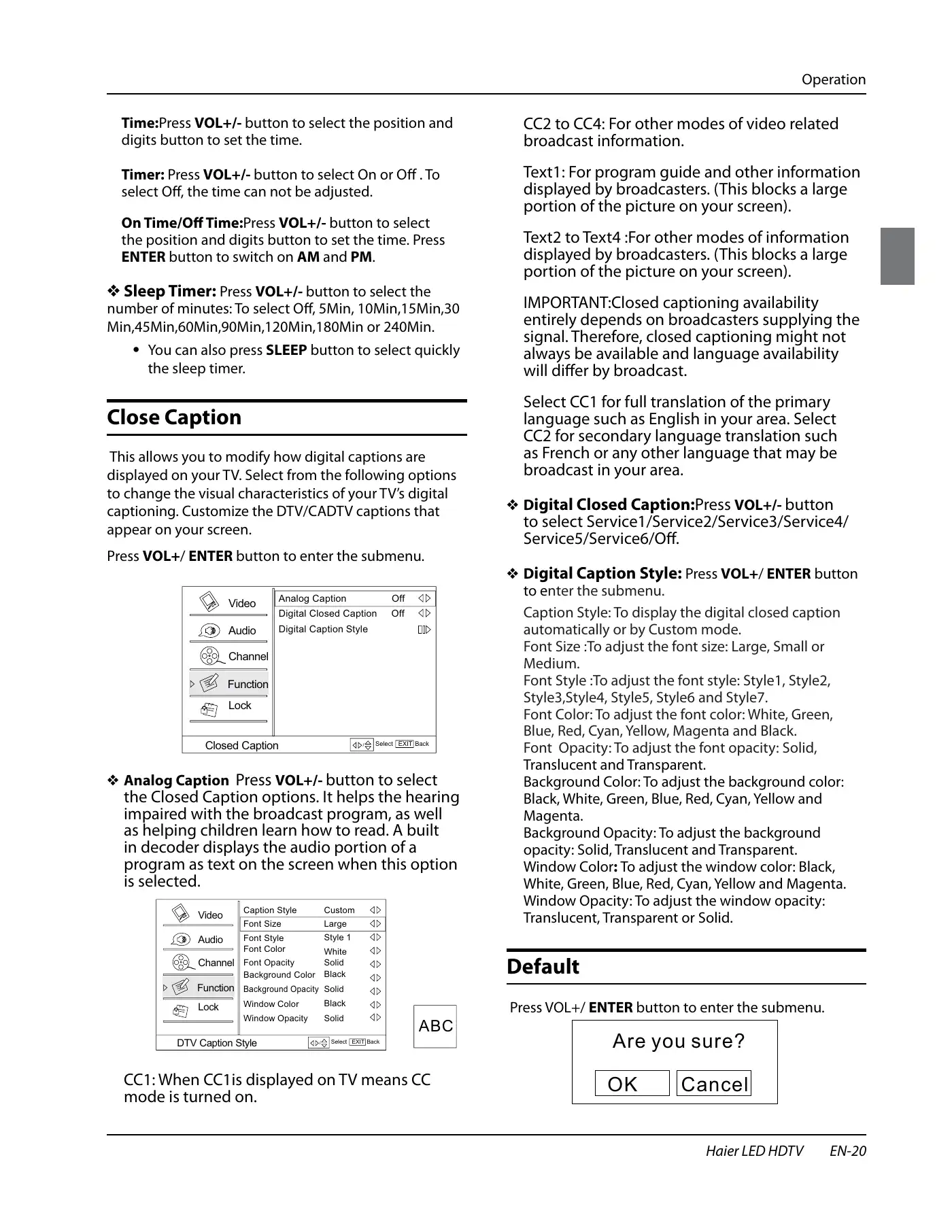 Haier HL32XSL2 Owner's Manual Manual pdf 21 page image