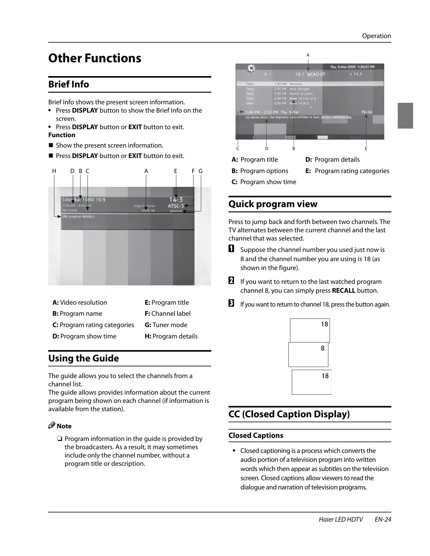 Haier HL32XSL2 Owner's Manual Manual pdf 25 page image