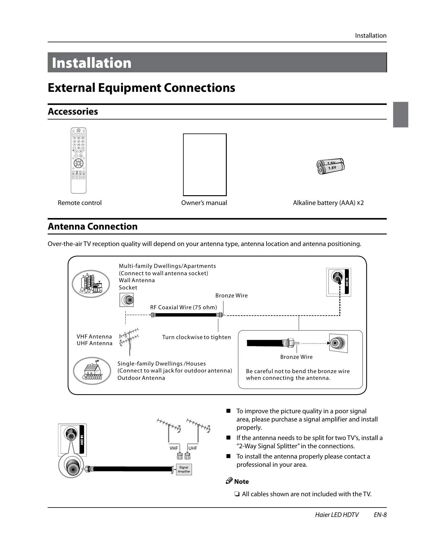 Haier HL32XSL2 Owner's Manual Manual pdf 9 page image