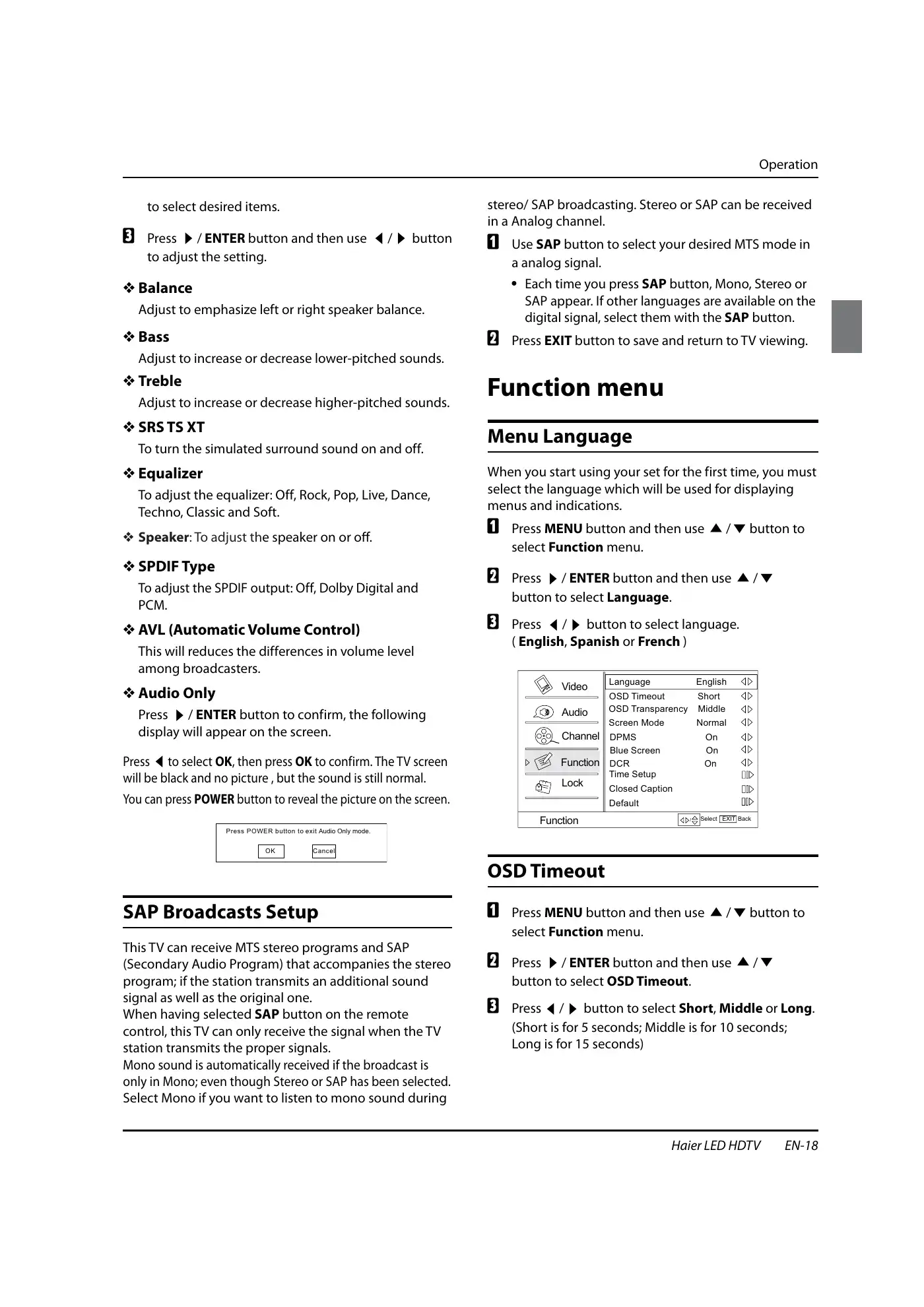 Haier HL32XSL2a Owner's Manual Manual pdf 19 page image