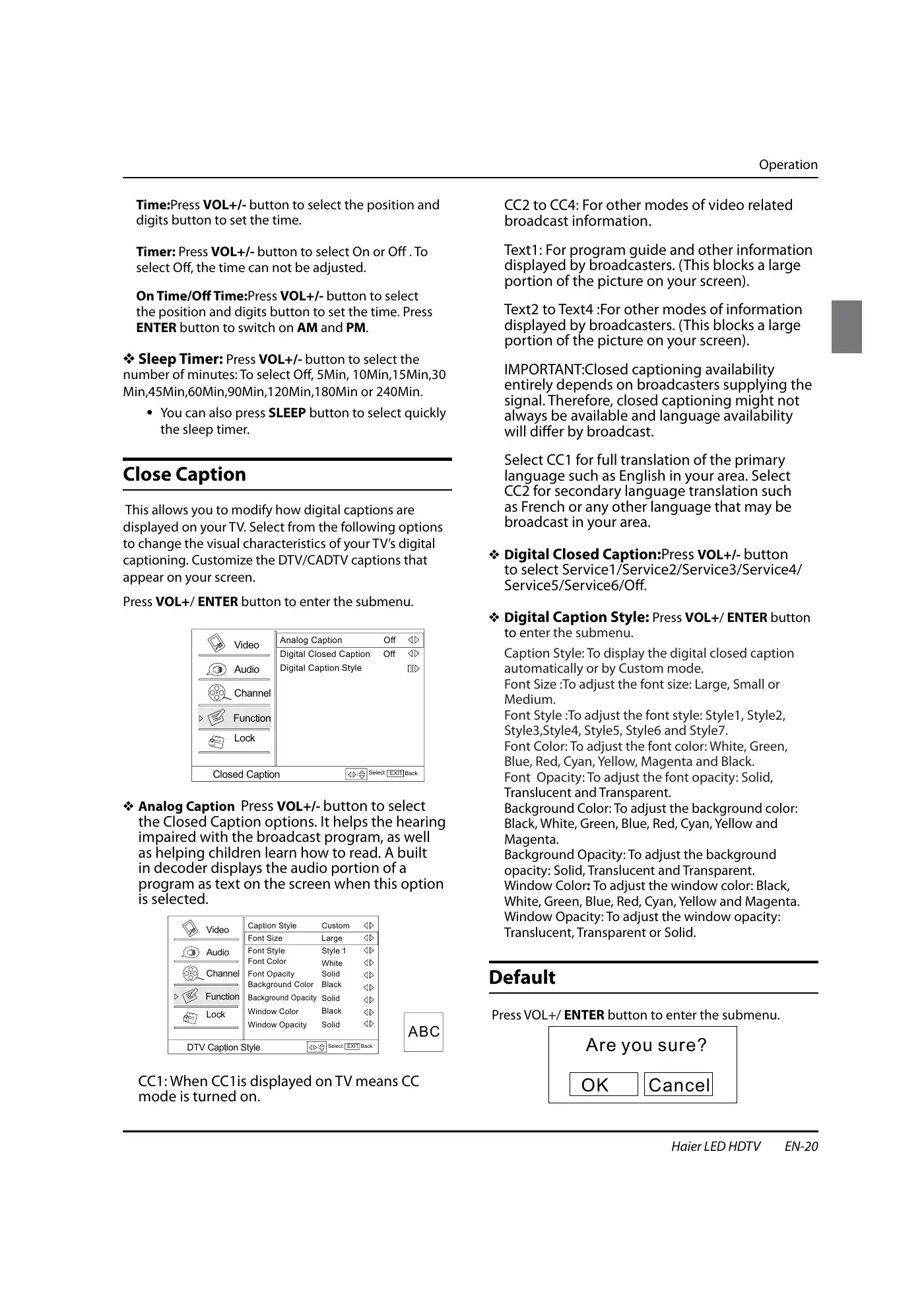 Haier HL32XSL2a Owner's Manual Manual pdf 21 page image