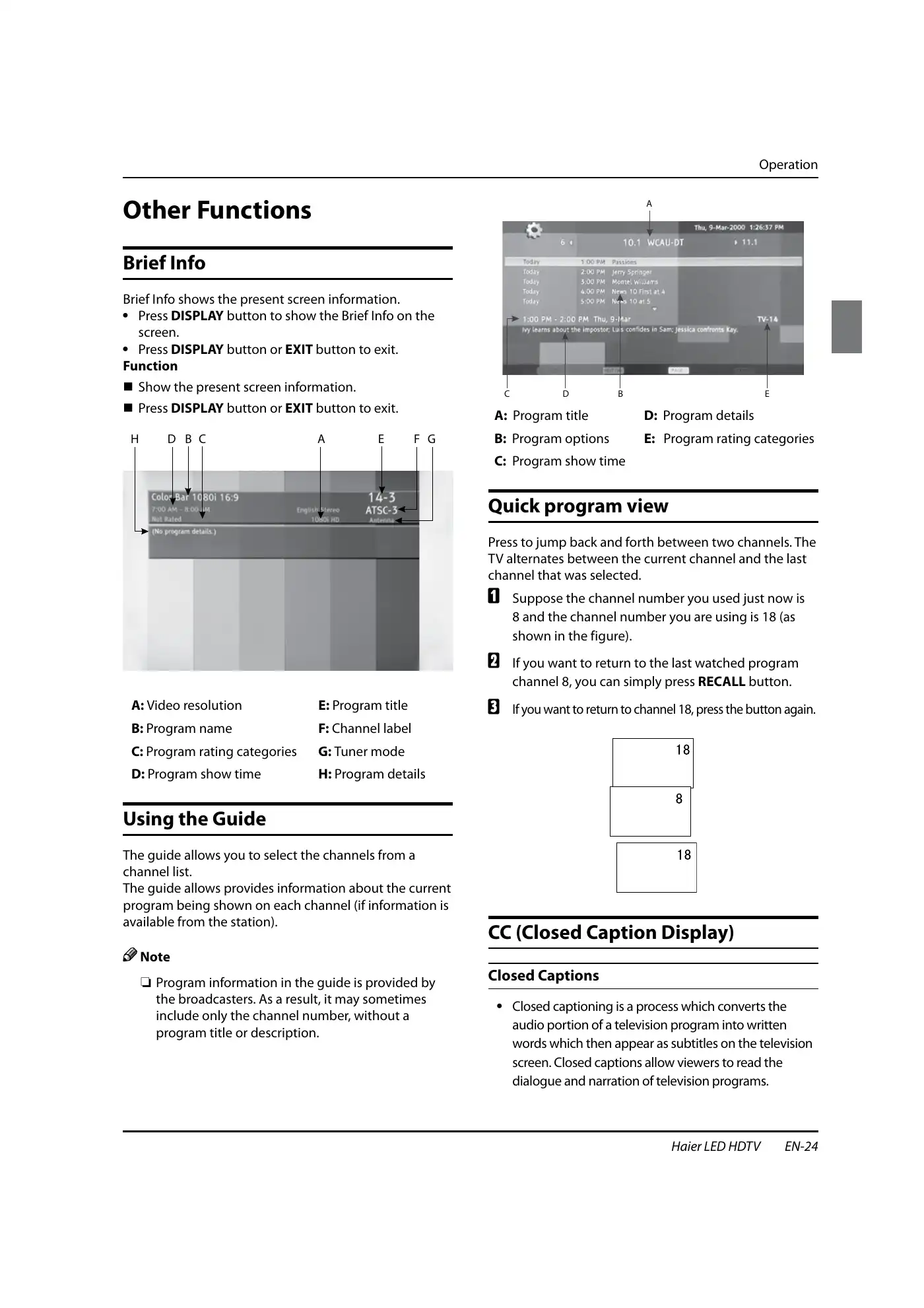 Haier HL32XSL2a Owner's Manual Manual pdf 25 page image