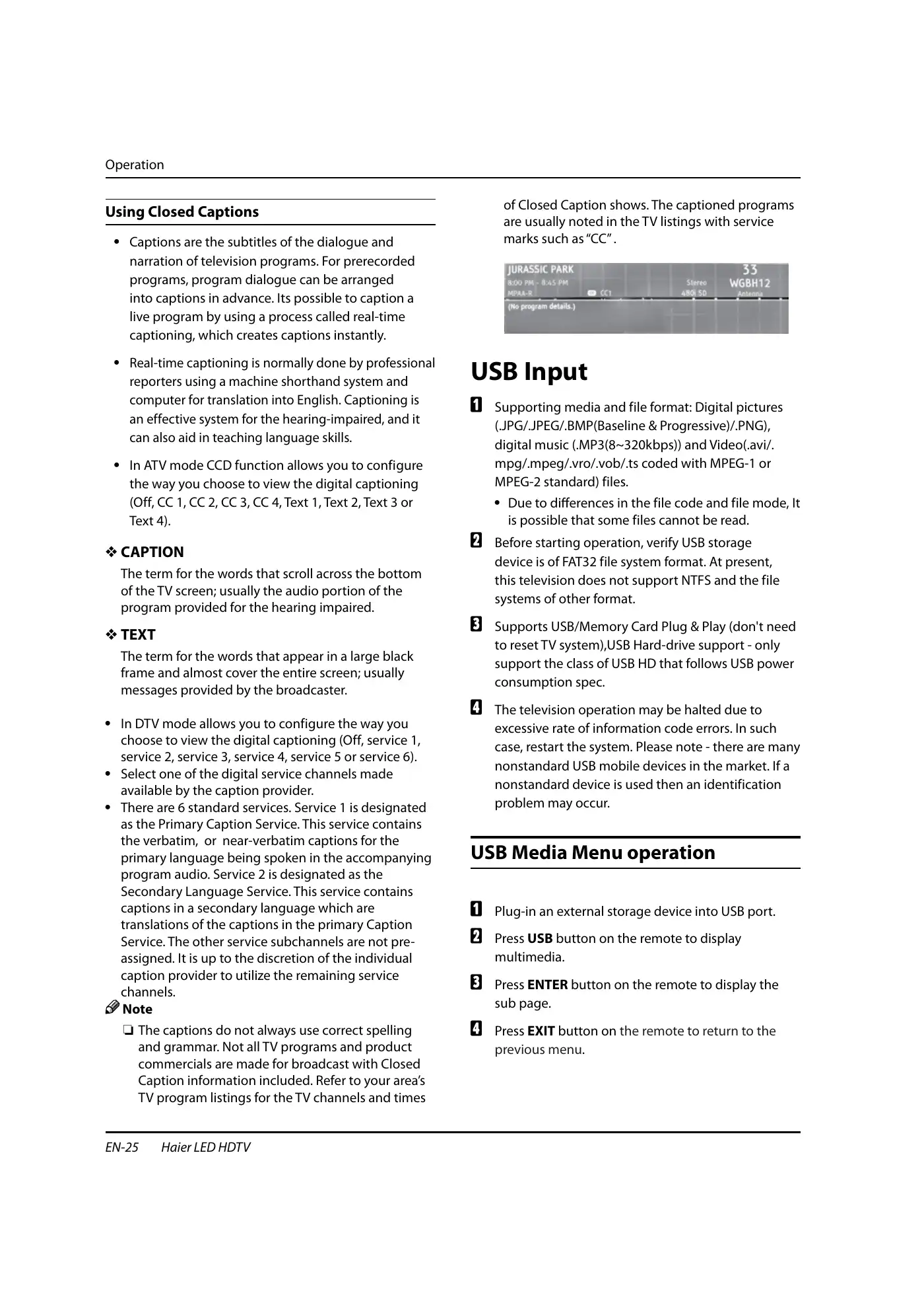 Haier HL32XSL2a Owner's Manual Manual pdf 26 page image