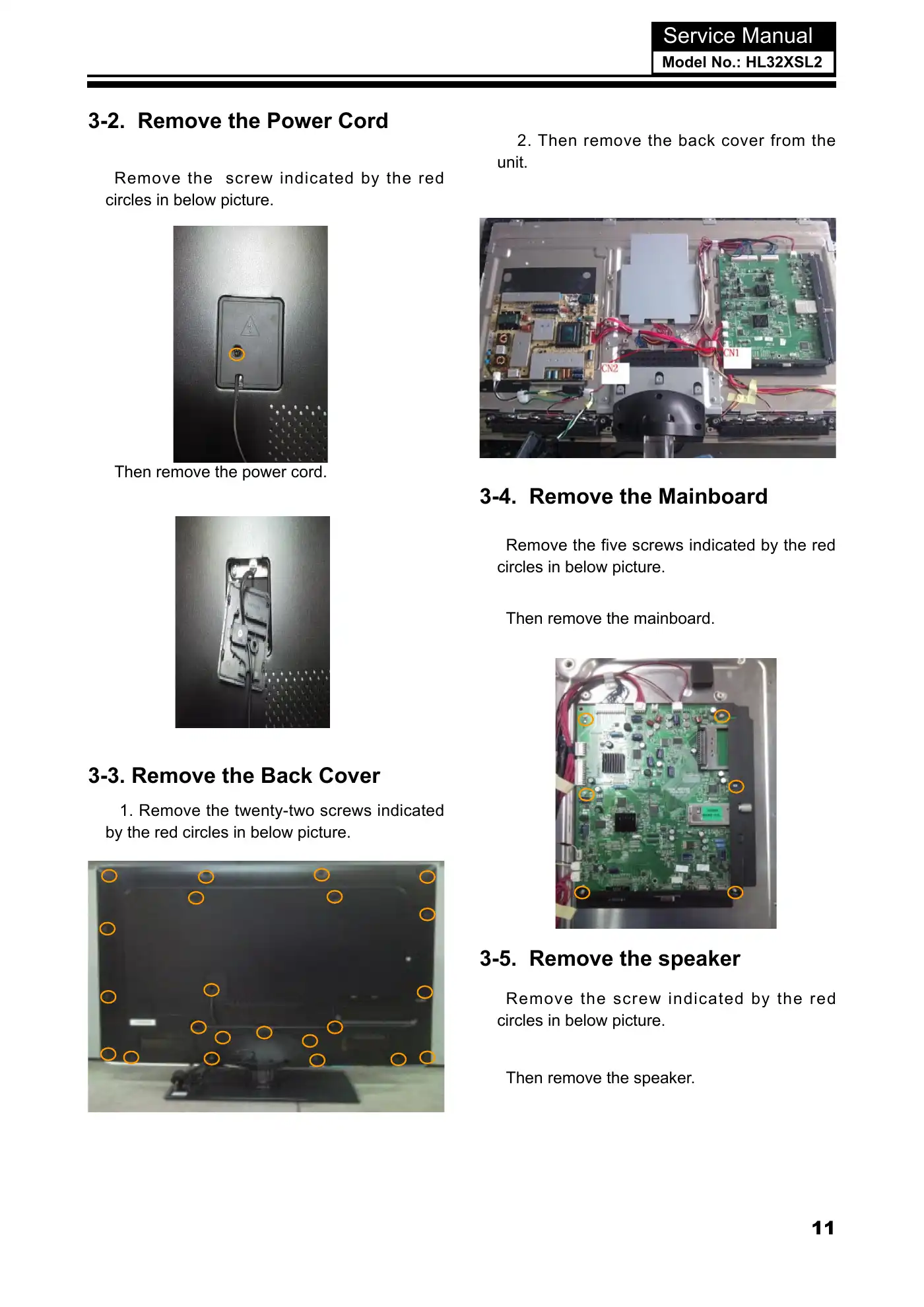 Haier HL32XSL2 Service Manual Manual pdf 12 page image