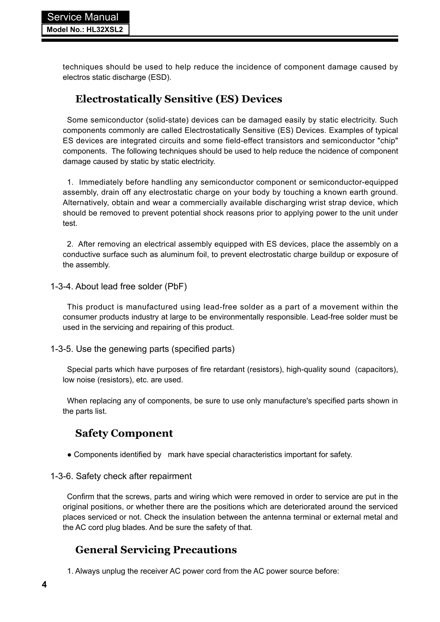 Haier HL32XSL2 Service Manual Manual pdf 5 page image