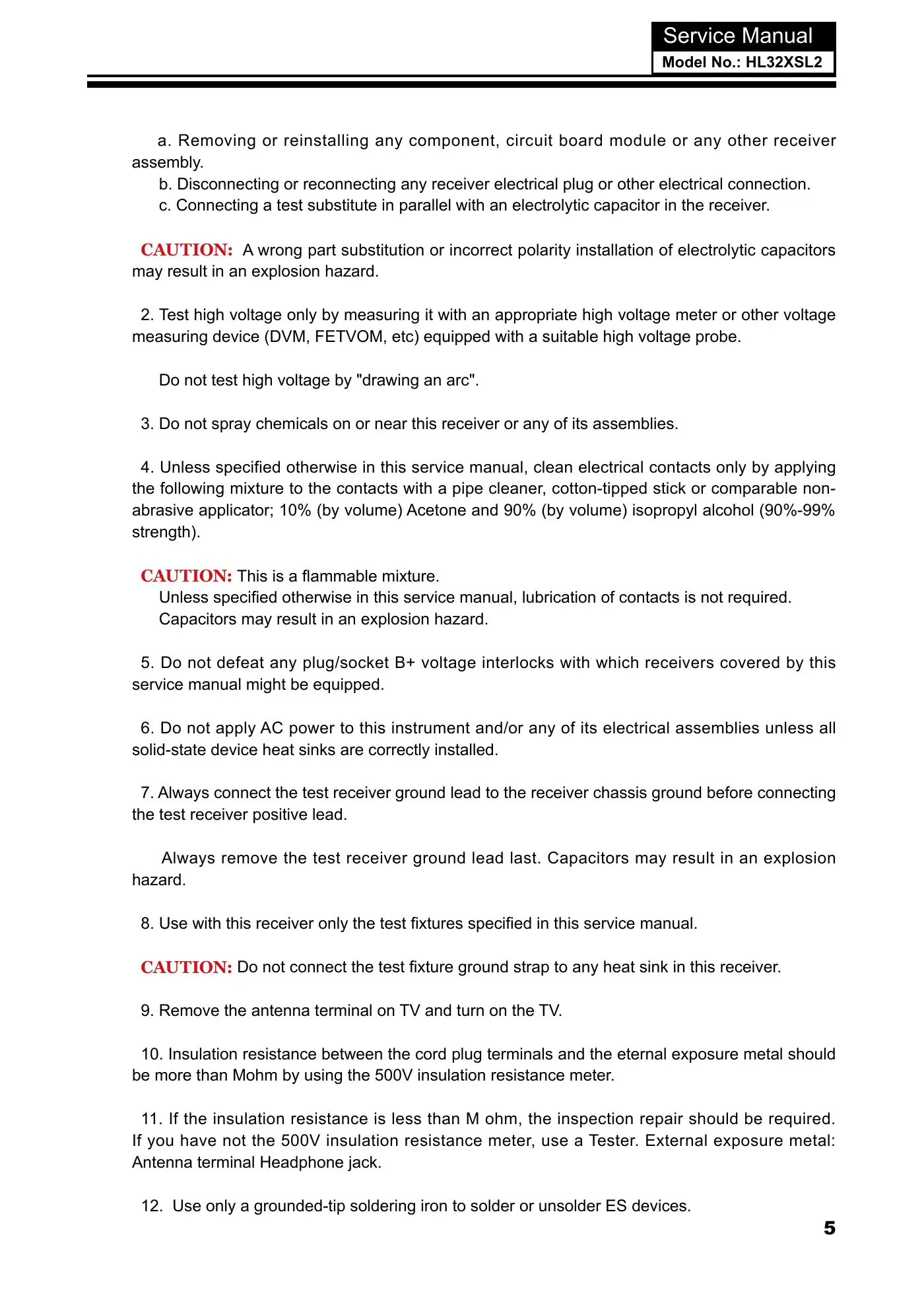 Haier HL32XSL2 Service Manual Manual pdf 6 page image
