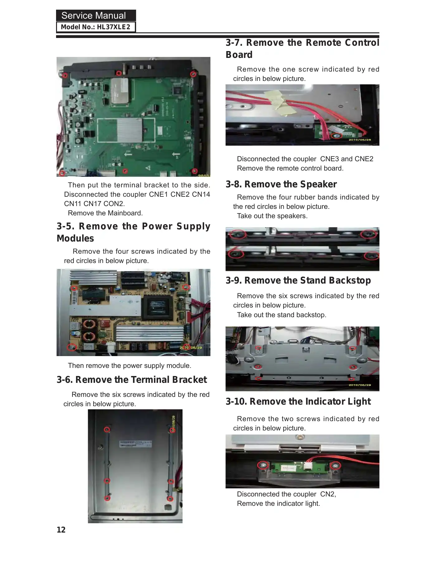 Haier HL37XLE2 Service Manual Manual pdf 13 page image