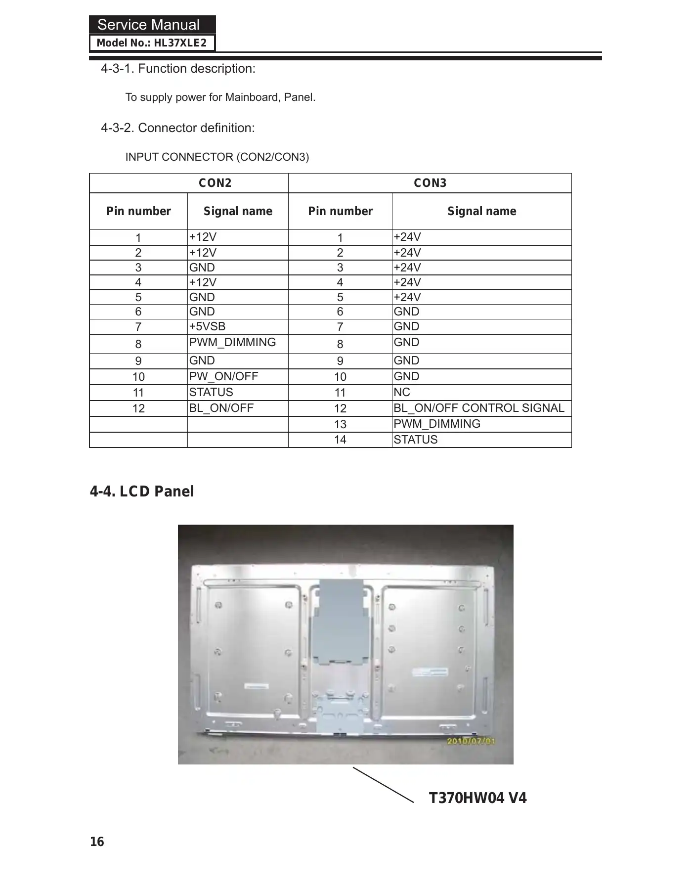 Haier HL37XLE2 Service Manual Manual pdf 17 page image
