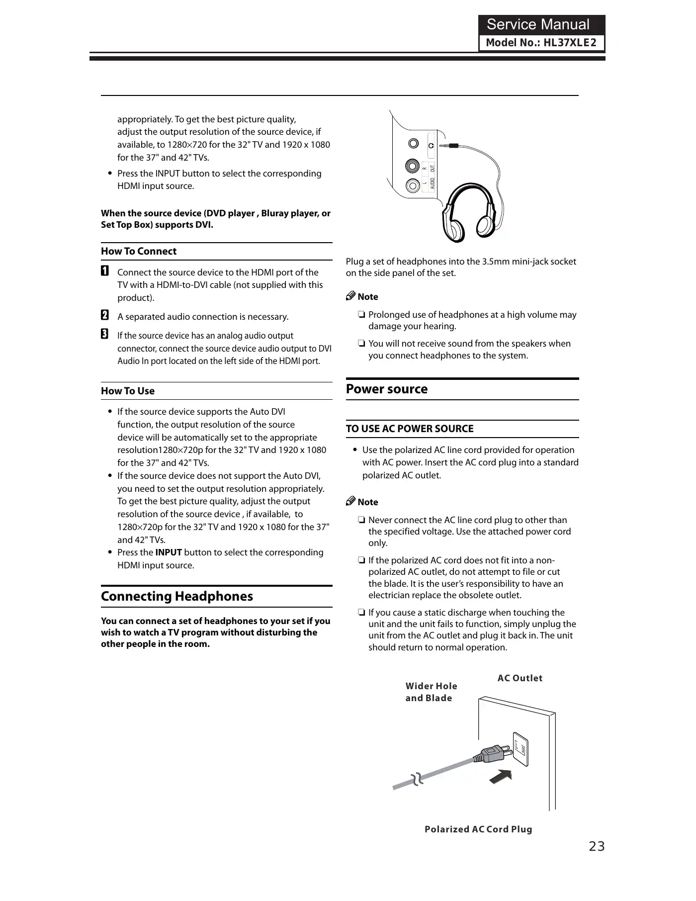 Haier HL37XLE2 Service Manual Manual pdf 24 page image