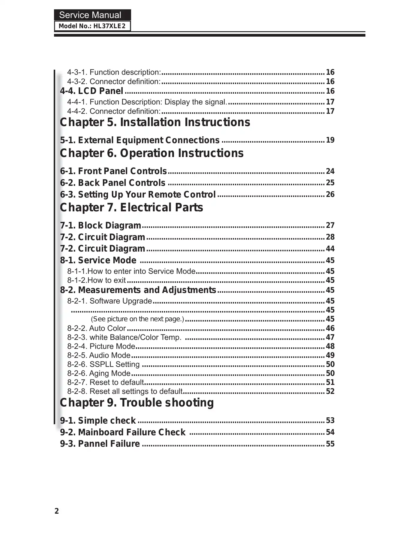 Haier HL37XLE2 Service Manual Manual pdf 3 page image