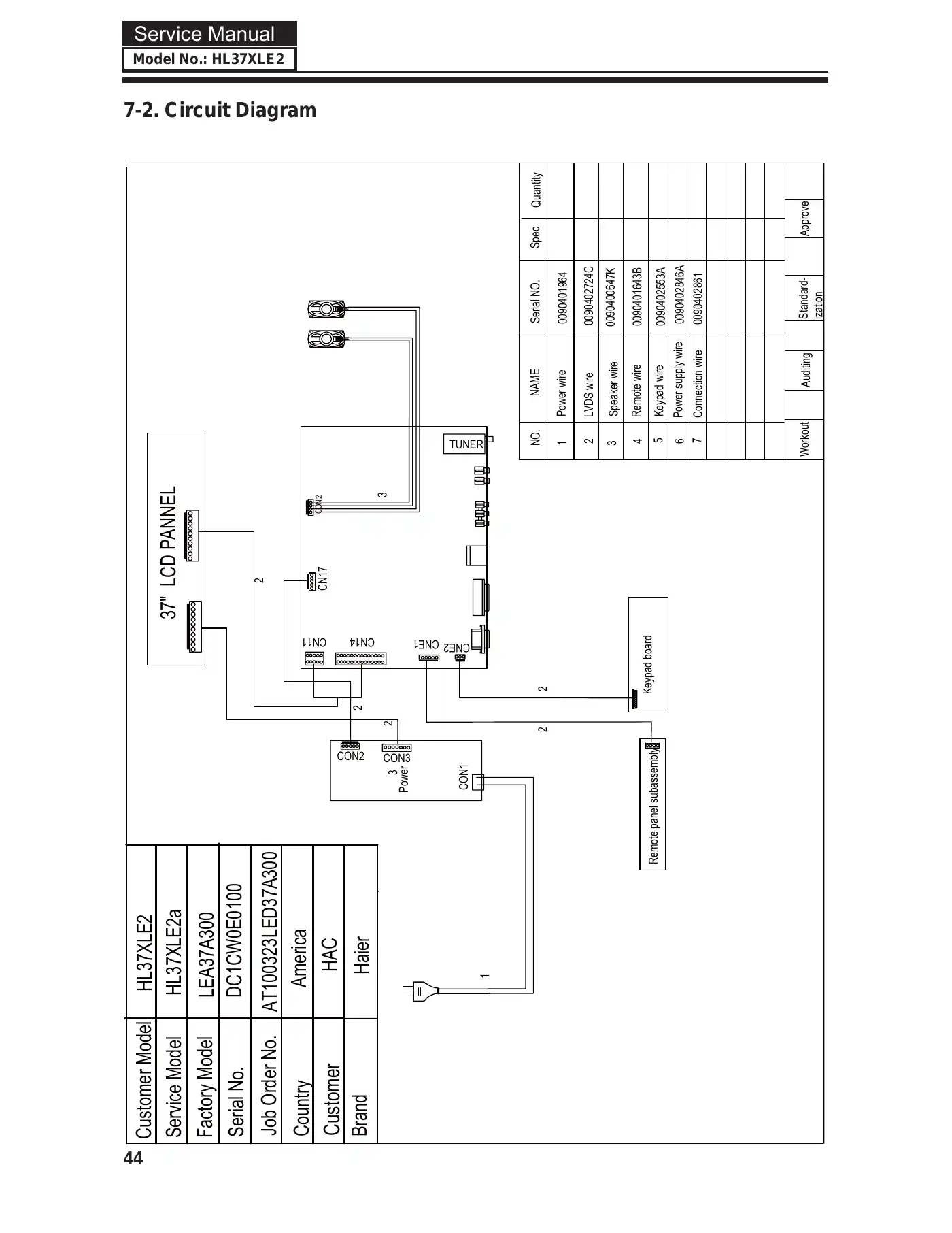 Haier HL37XLE2 Service Manual Manual pdf 45 page image