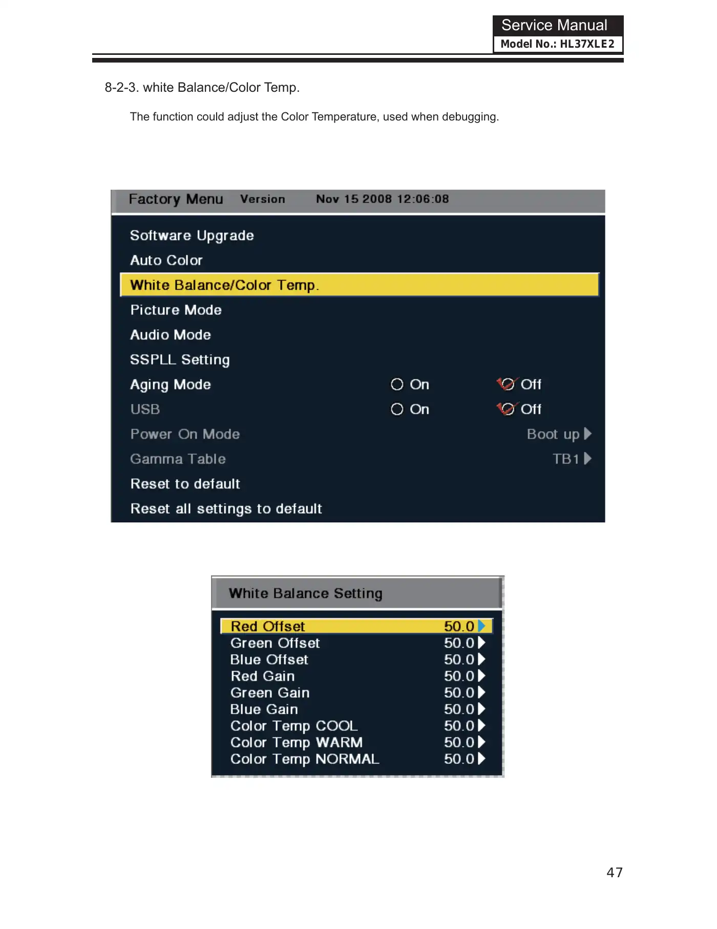 Haier HL37XLE2 Service Manual Manual pdf 48 page image