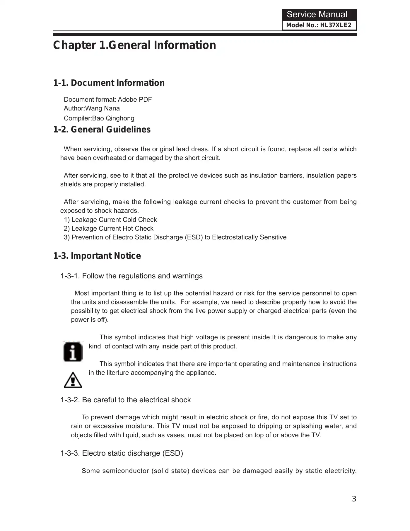 Haier HL37XLE2 Service Manual Manual pdf 4 page image