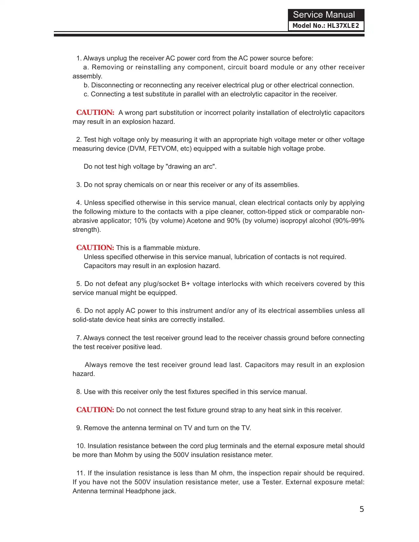 Haier HL37XLE2 Service Manual Manual pdf 6 page image