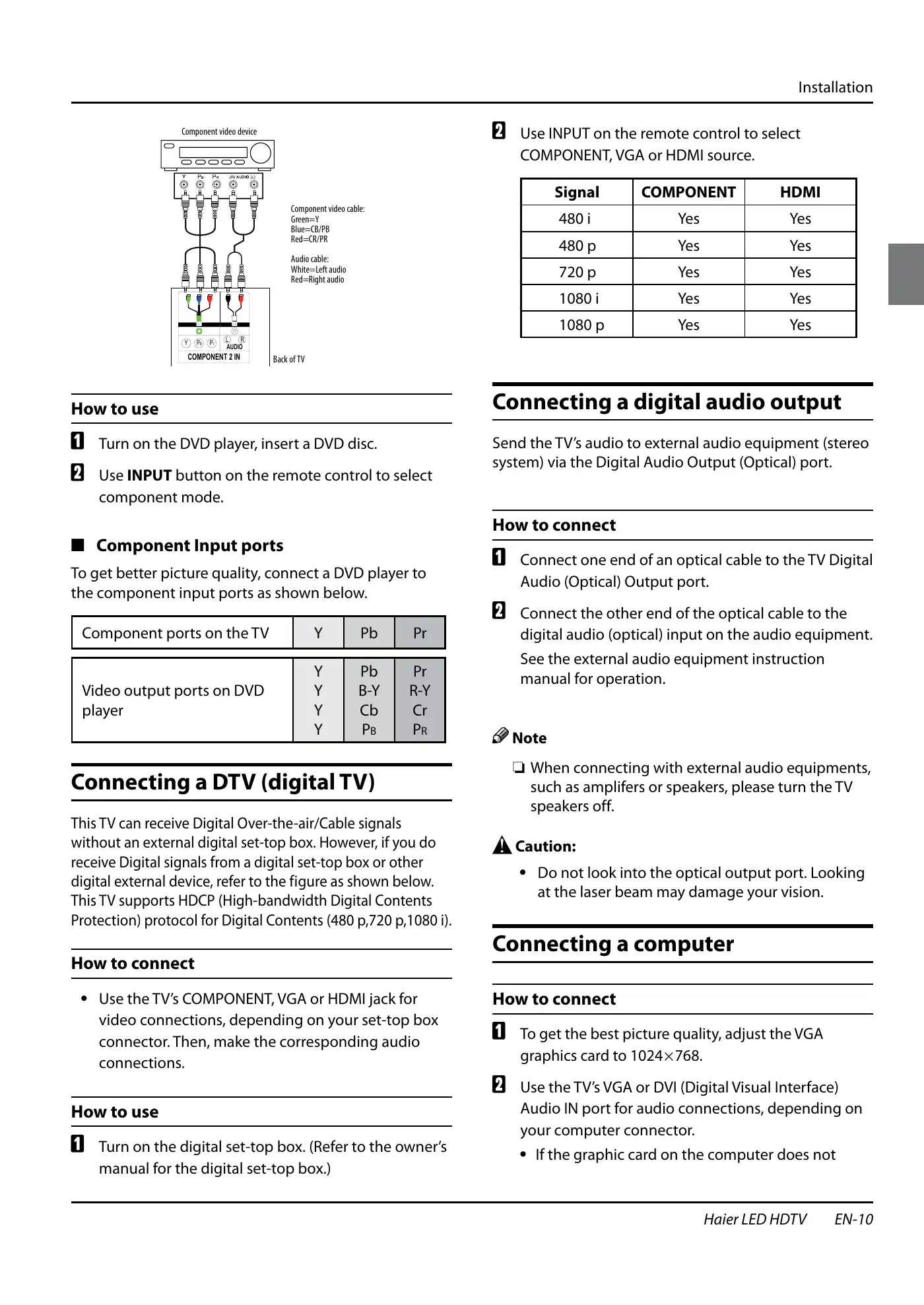 Haier HL40XSL2a Owner's Manual Manual pdf 11 page image