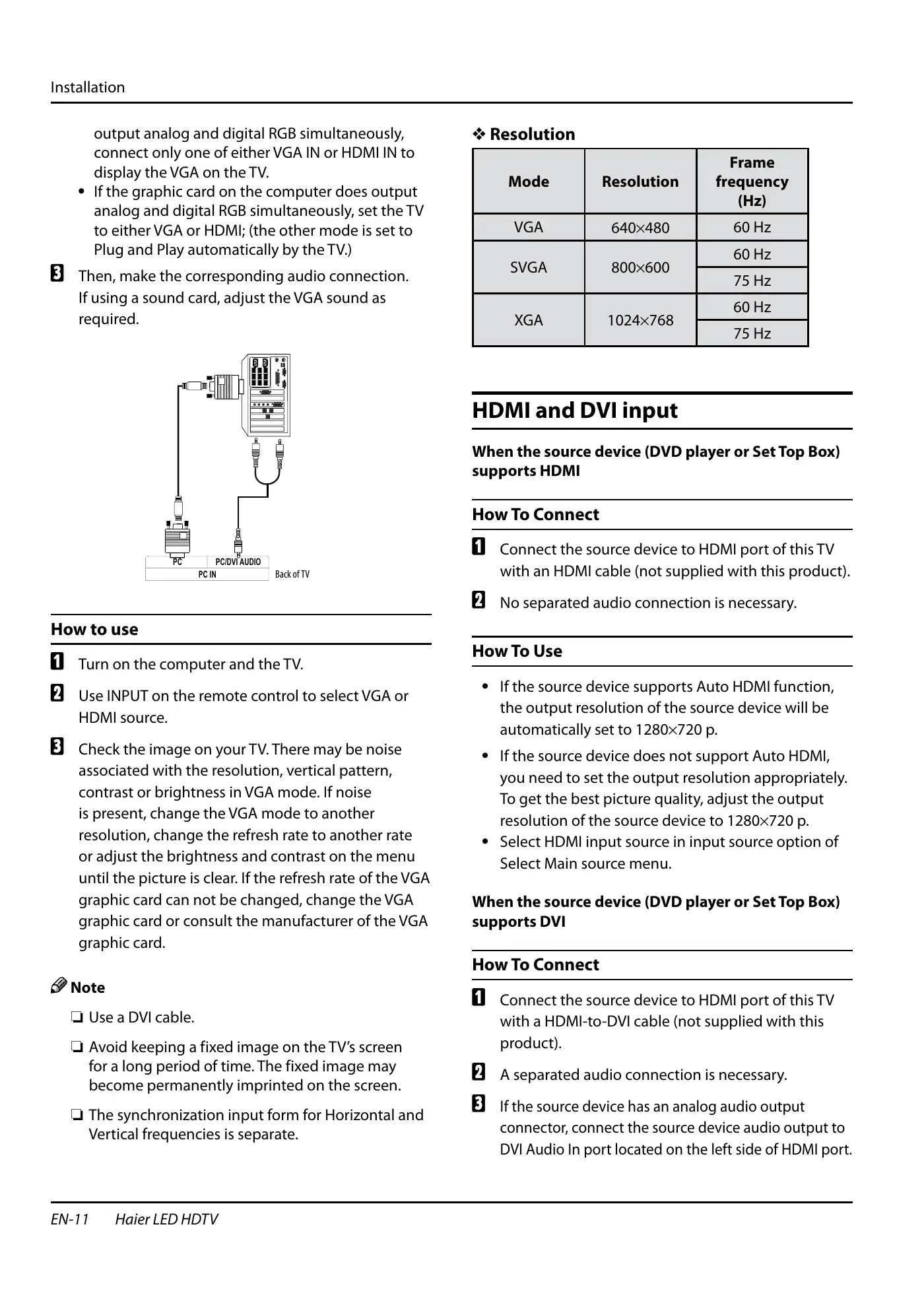 Haier HL40XSL2a Owner's Manual Manual pdf 12 page image