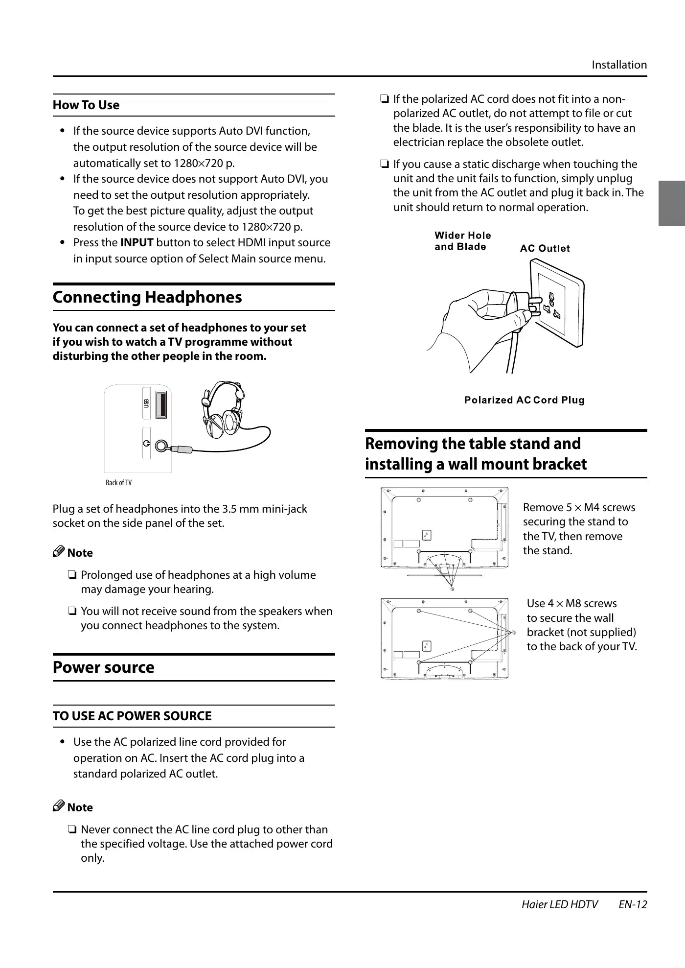 Haier HL40XSL2a Owner's Manual Manual pdf 13 page image