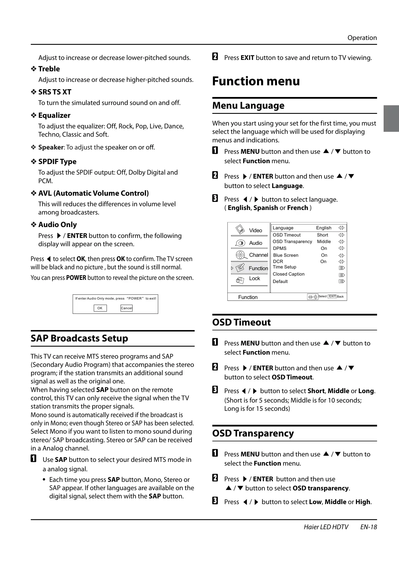Haier HL40XSL2a Owner's Manual Manual pdf 19 page image