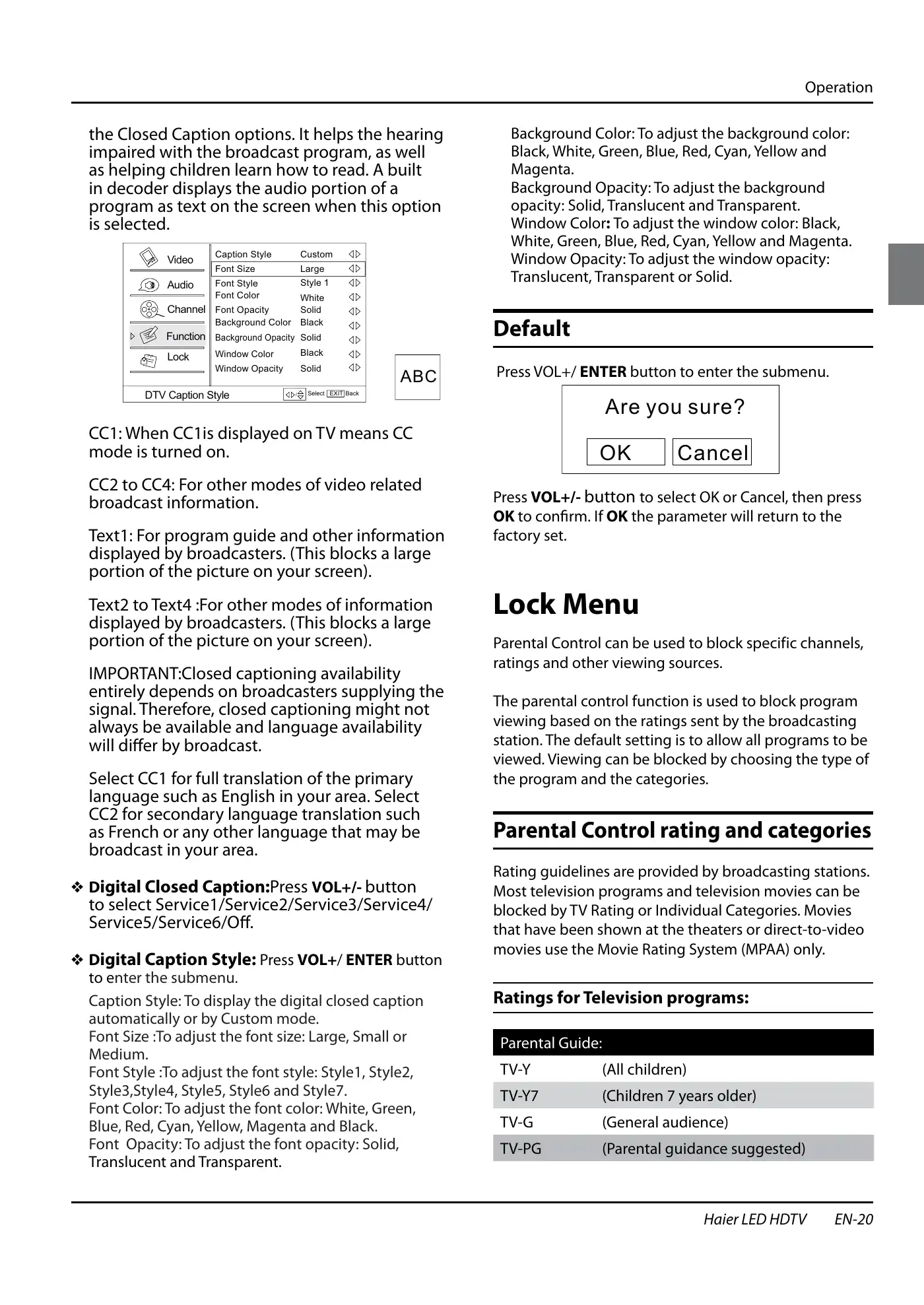 Haier HL40XSL2a Owner's Manual Manual pdf 21 page image