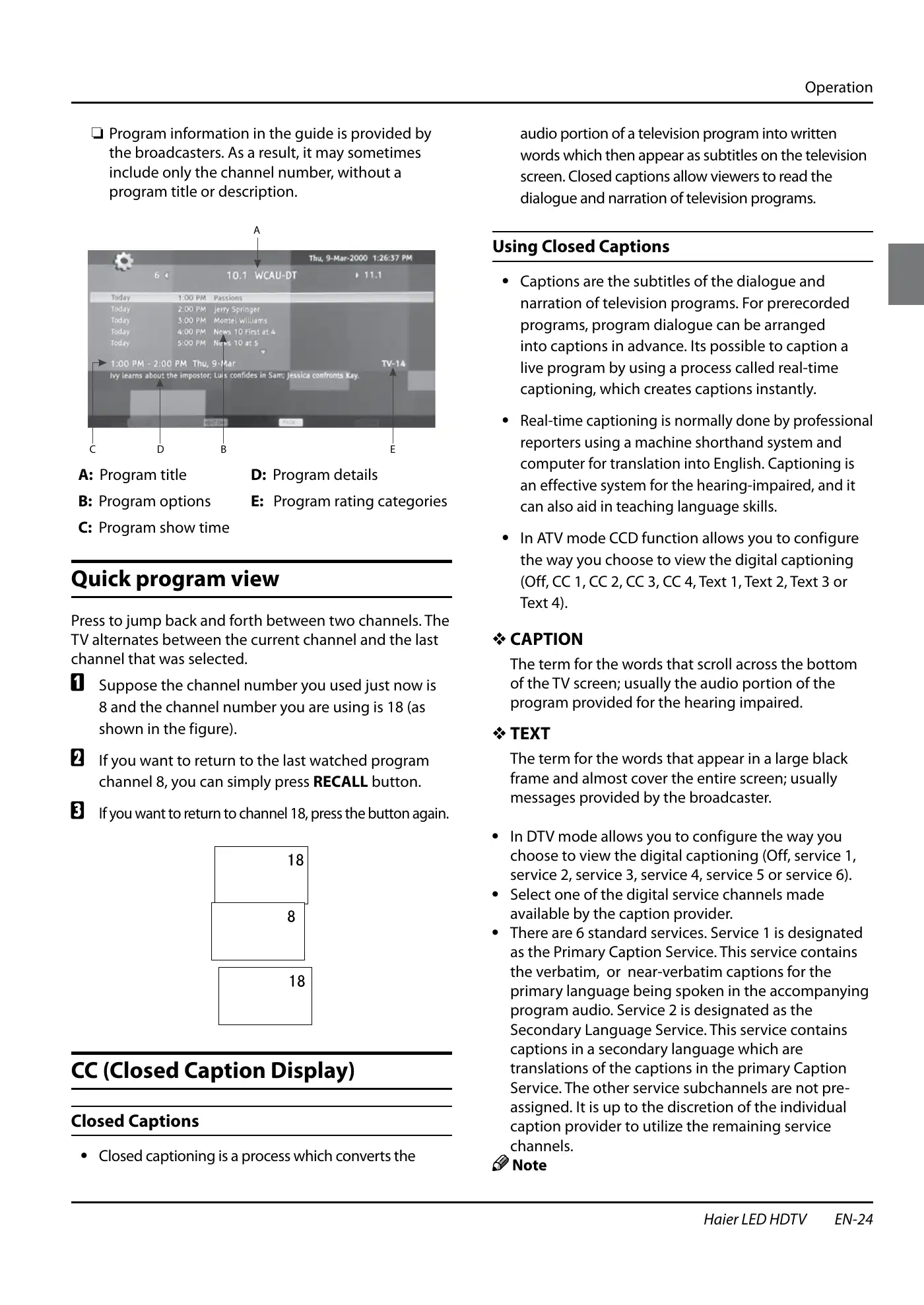 Haier HL40XSL2a Owner's Manual Manual pdf 25 page image