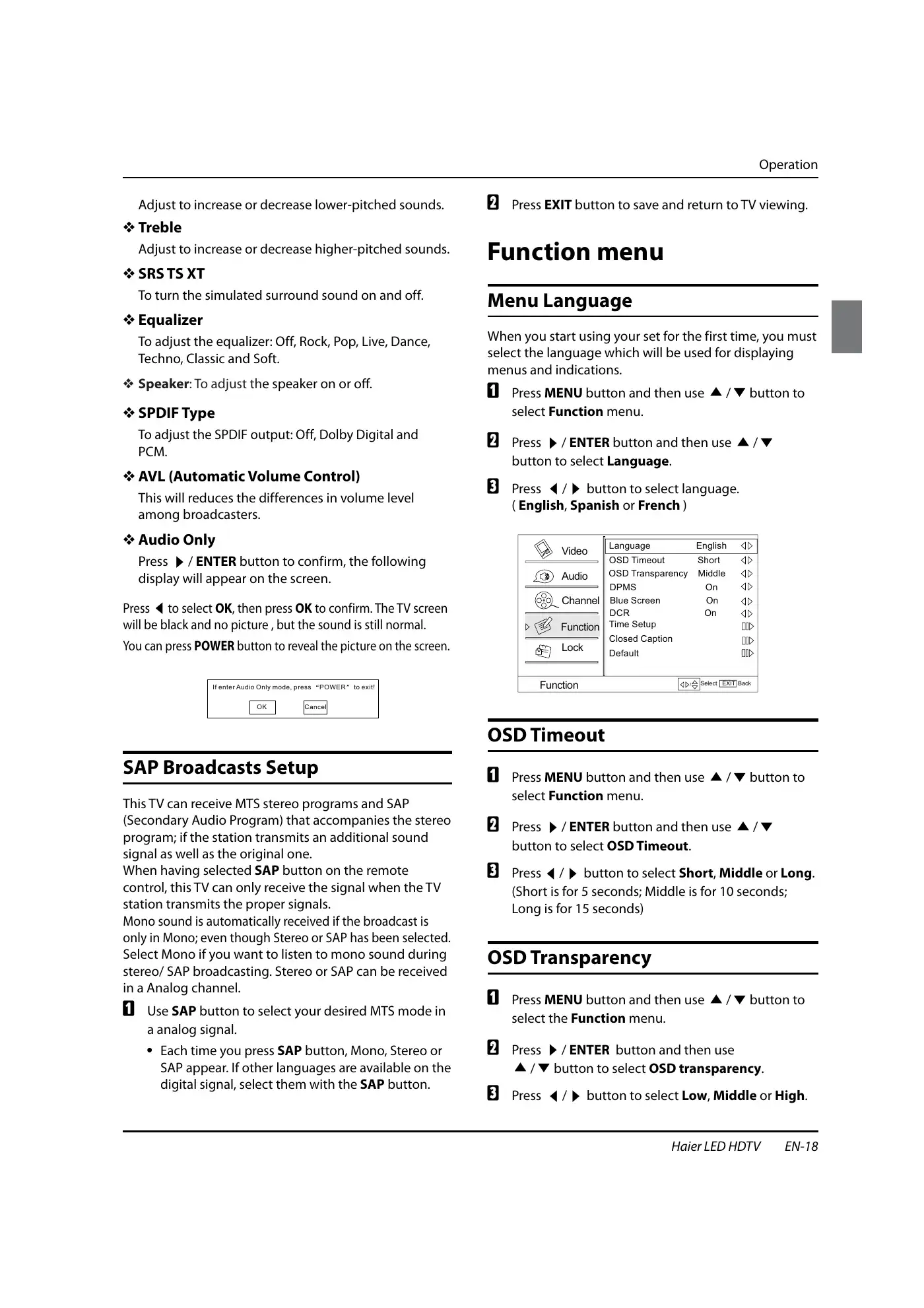Haier HL40XSL2b Owner's Manual Manual pdf 19 page image