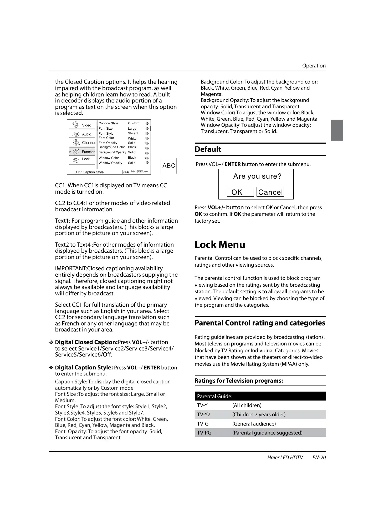 Haier HL40XSL2b Owner's Manual Manual pdf 21 page image