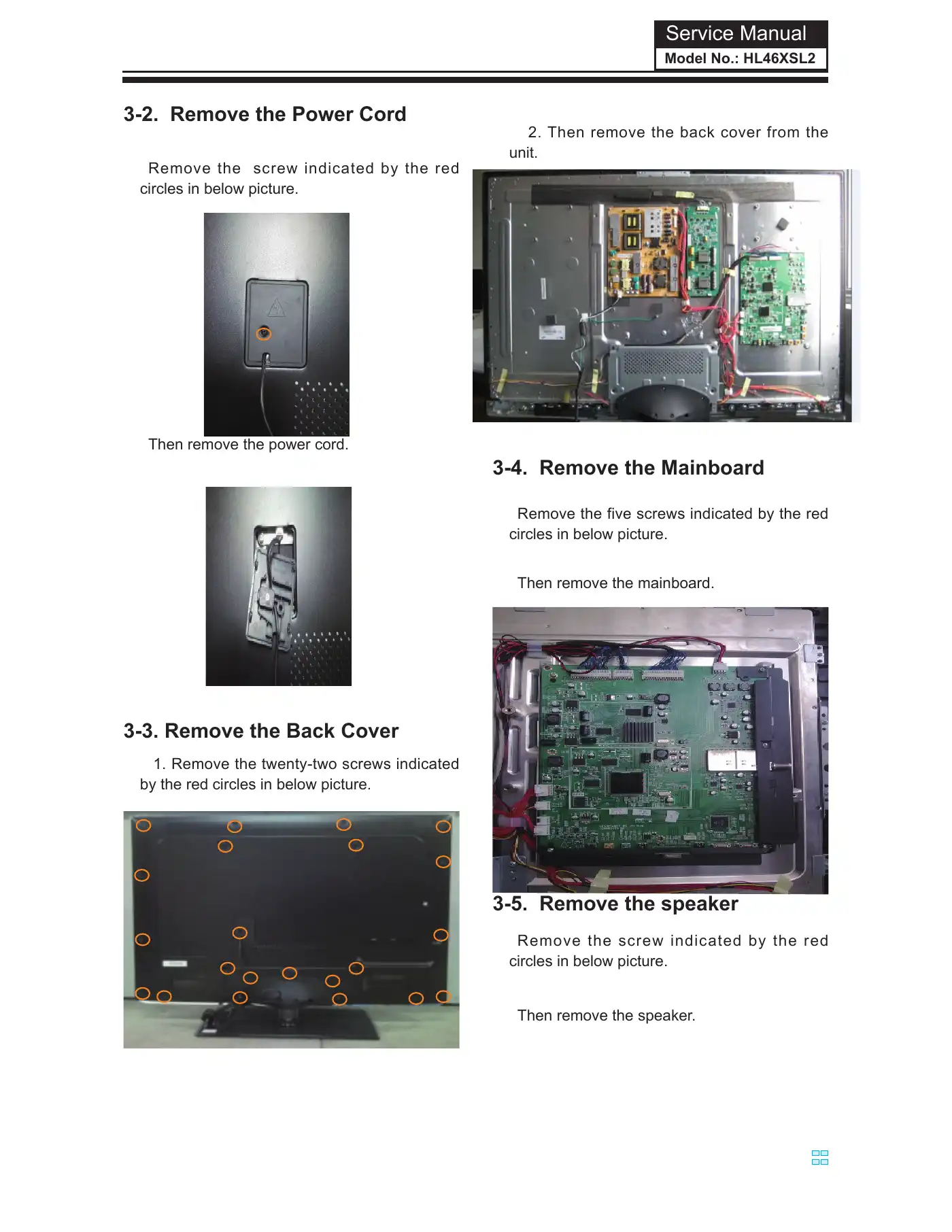 Haier HL46XSL2 Service Manual Manual pdf 12 page image