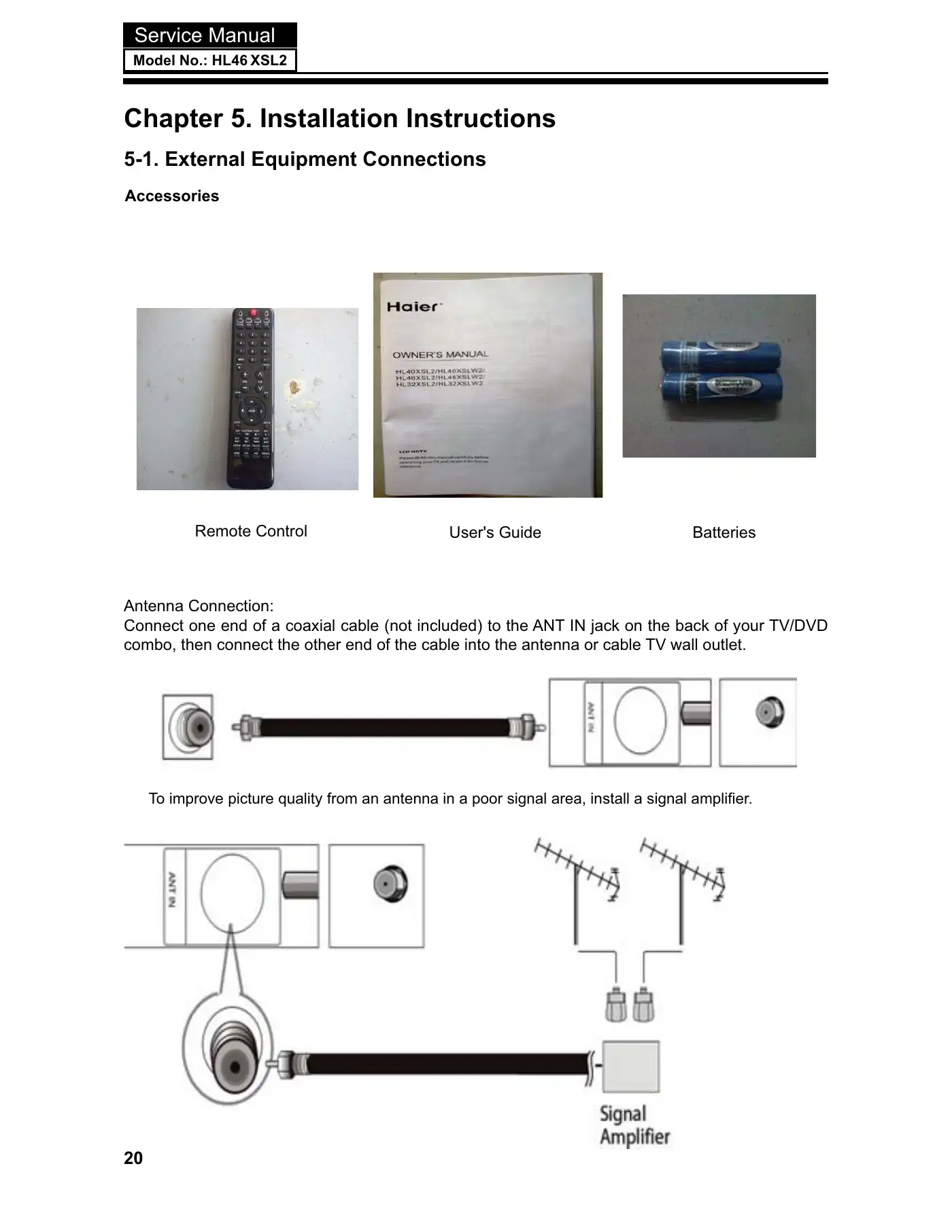 Haier HL46XSL2 Service Manual Manual pdf 21 page image
