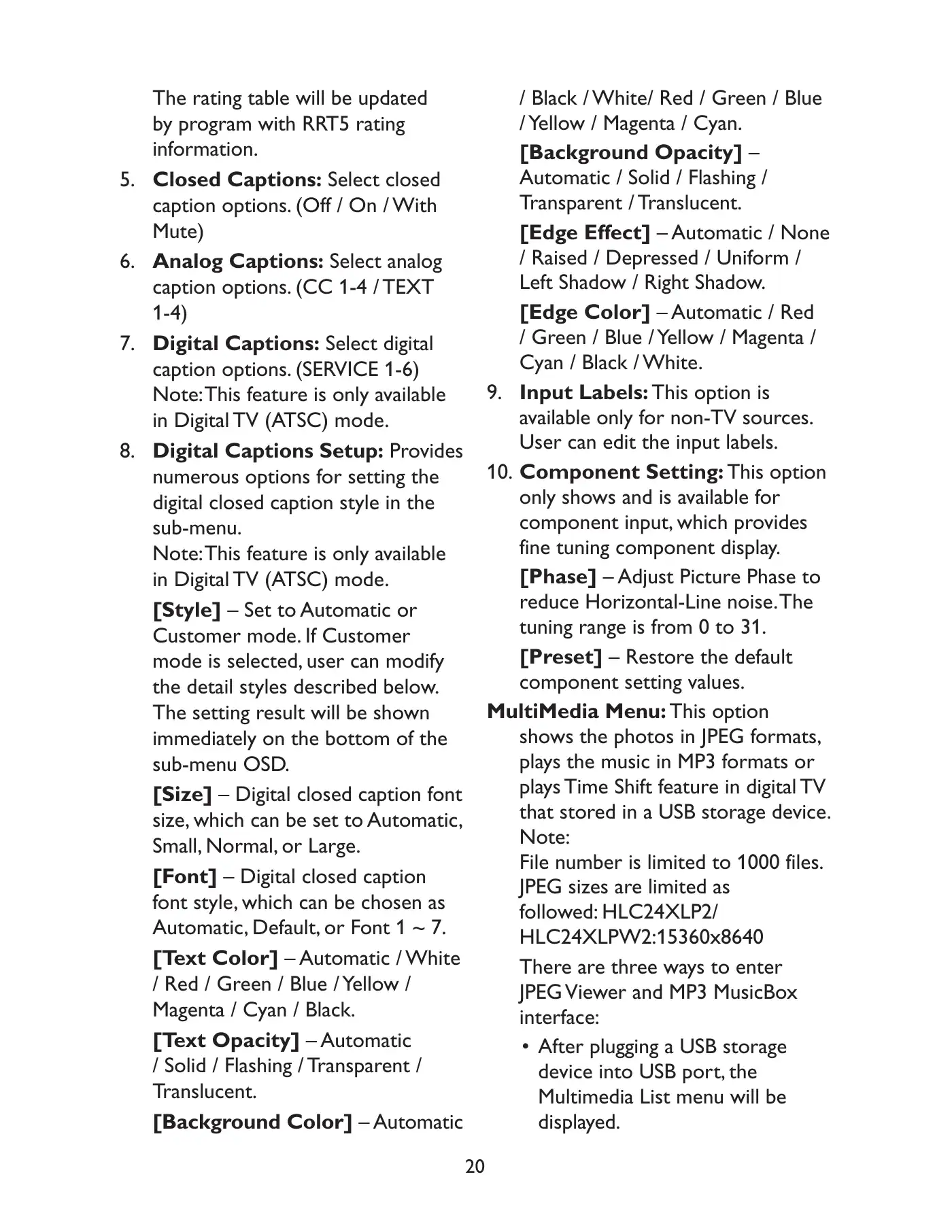 Haier HLC24XLP2 User Manual Manual pdf 20 page image