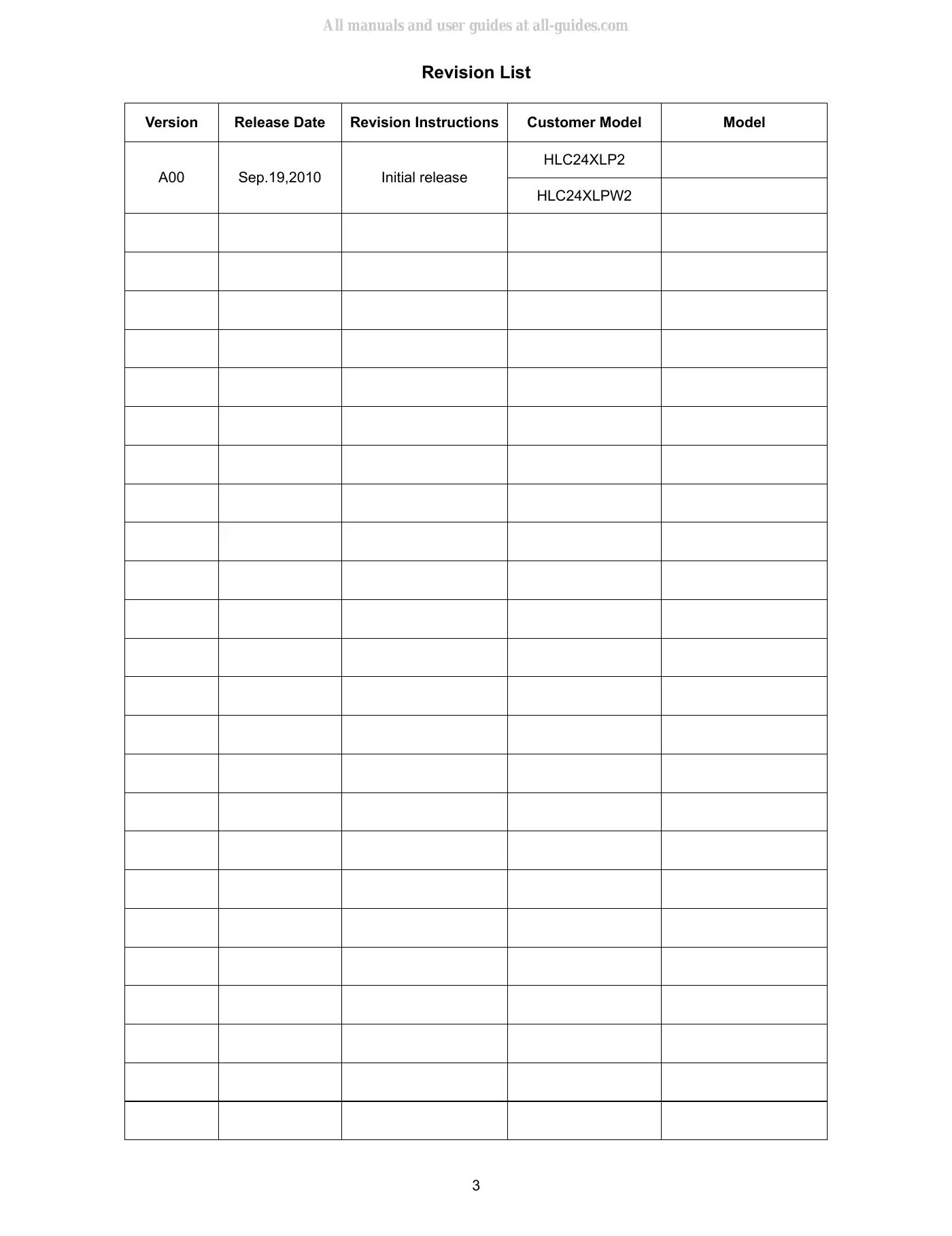 Haier HLC24XLP Service Manual Manual pdf 3 page image