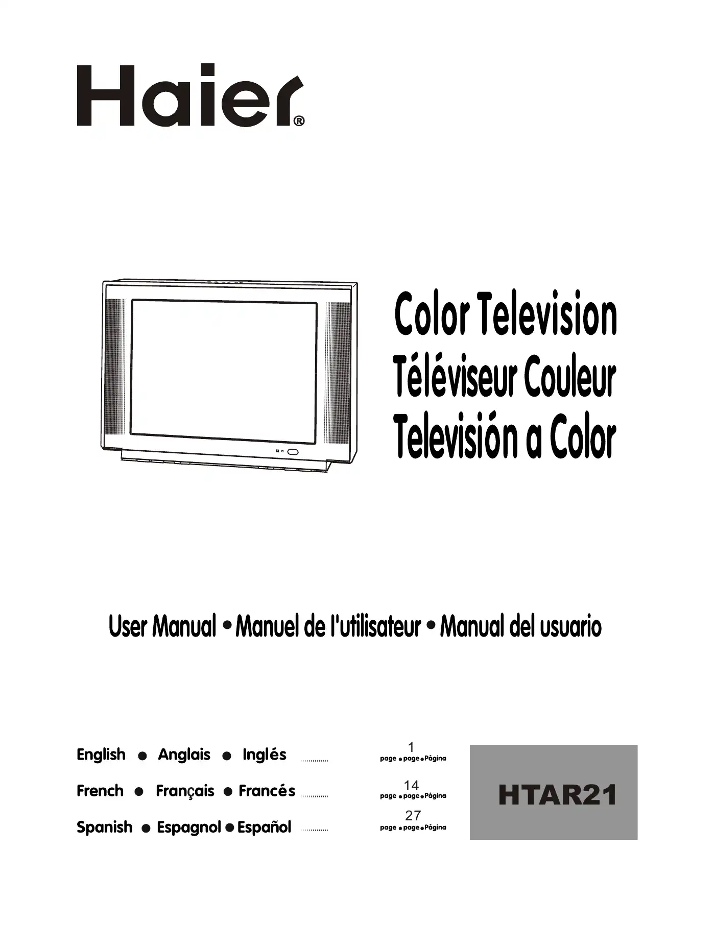 Haier HTAR21 User Manual Manual pdf 1 page image