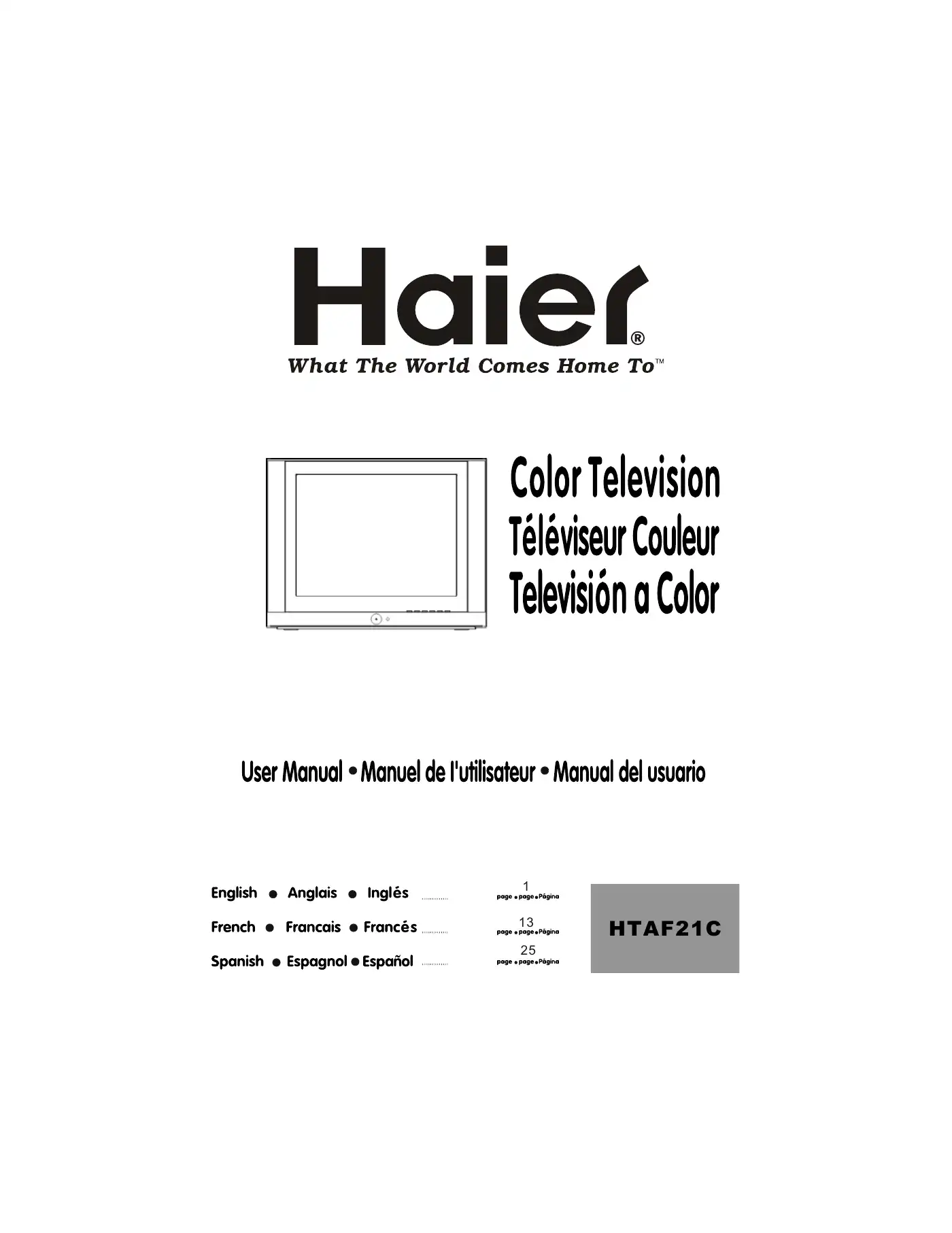 Haier HTAF21C User Manual Manual pdf 1 page image