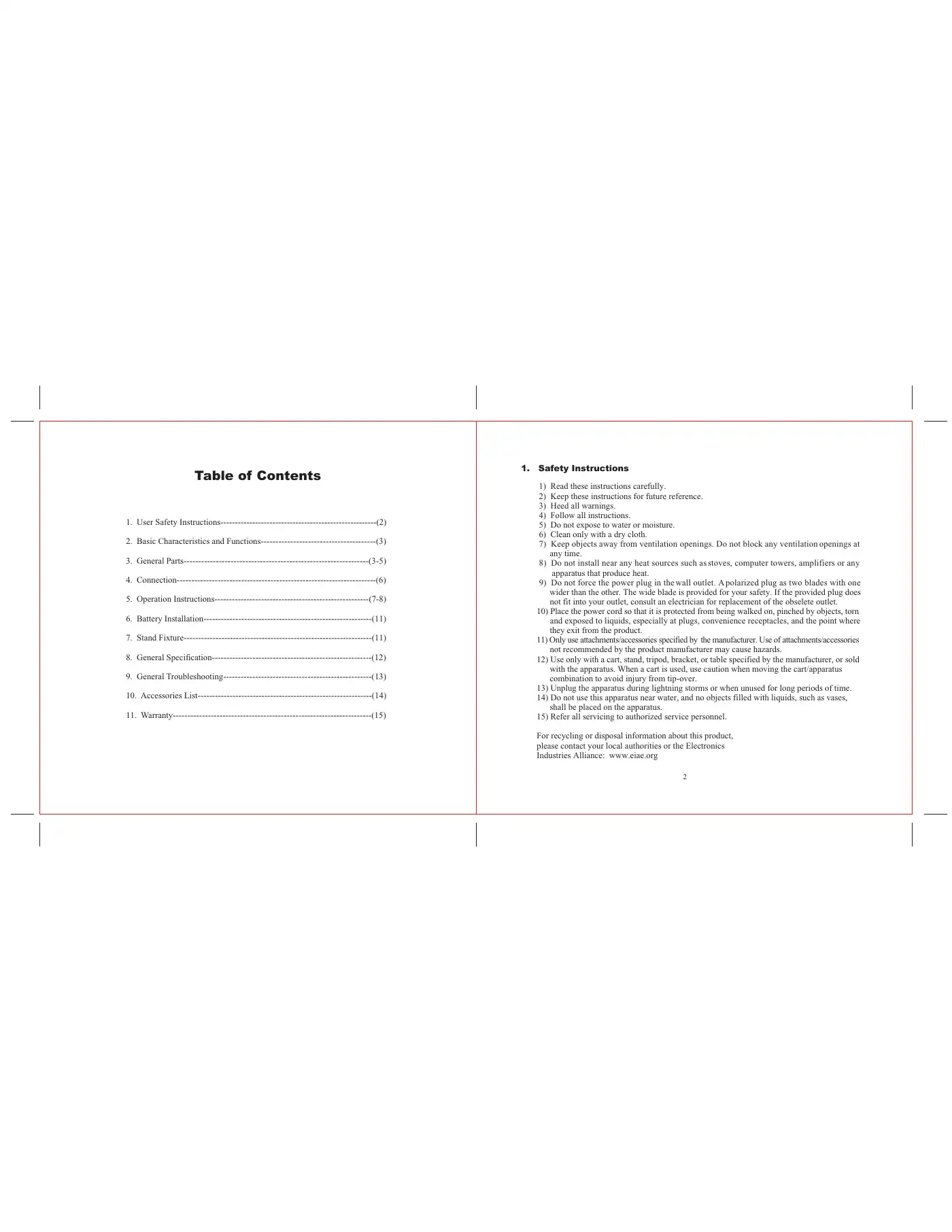 Haier KXT7020BK Instruction Manual Manual pdf 2 page image