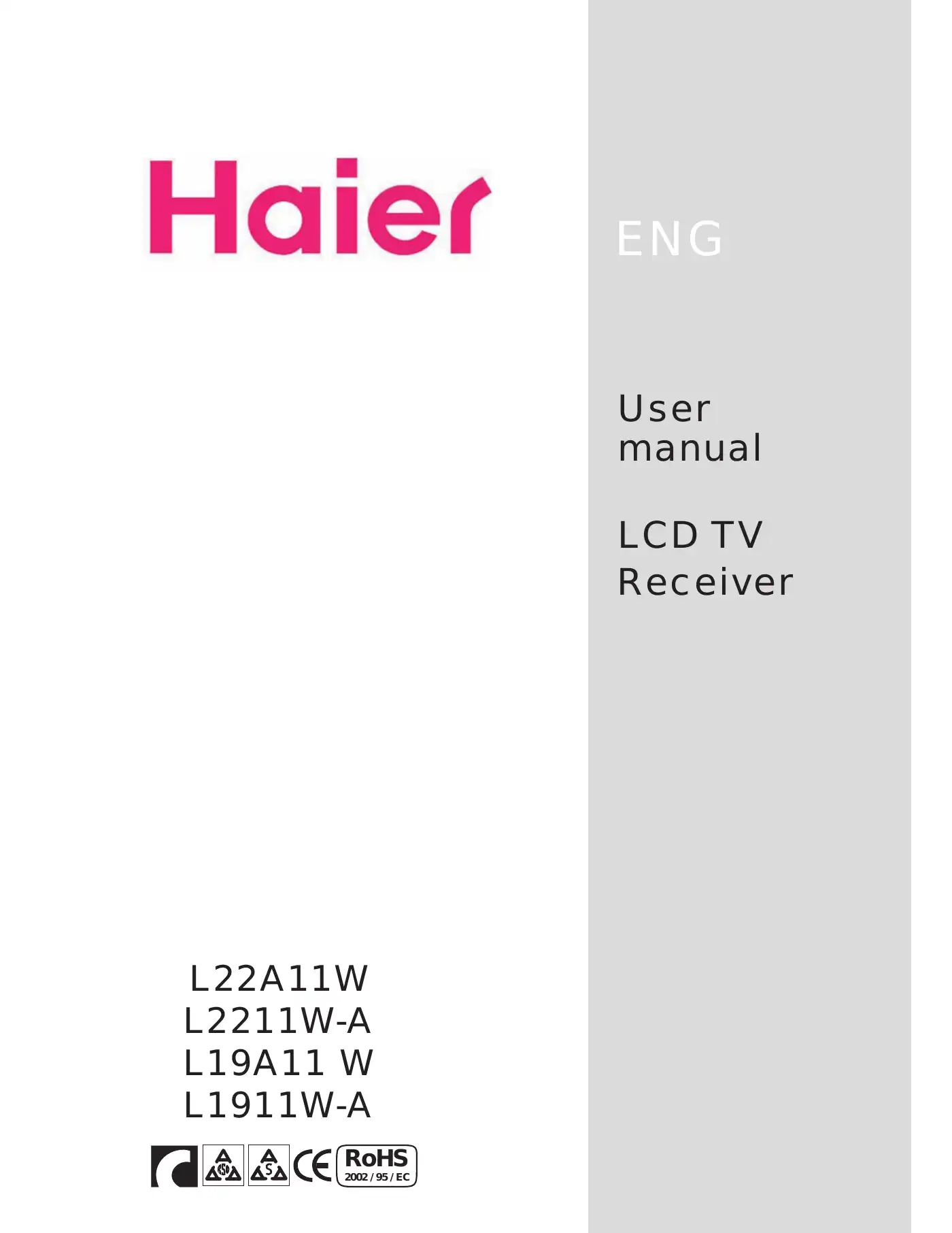 Haier L22A11W User Manual Manual pdf 2 page image