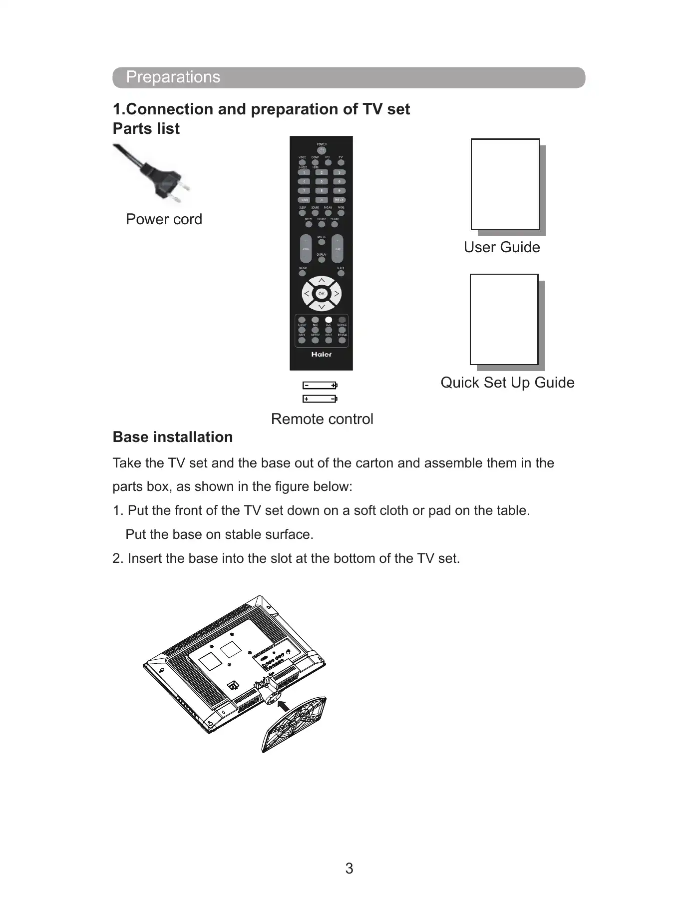 Haier L22T6 Operation Instructions Manual Manual pdf 4 page image