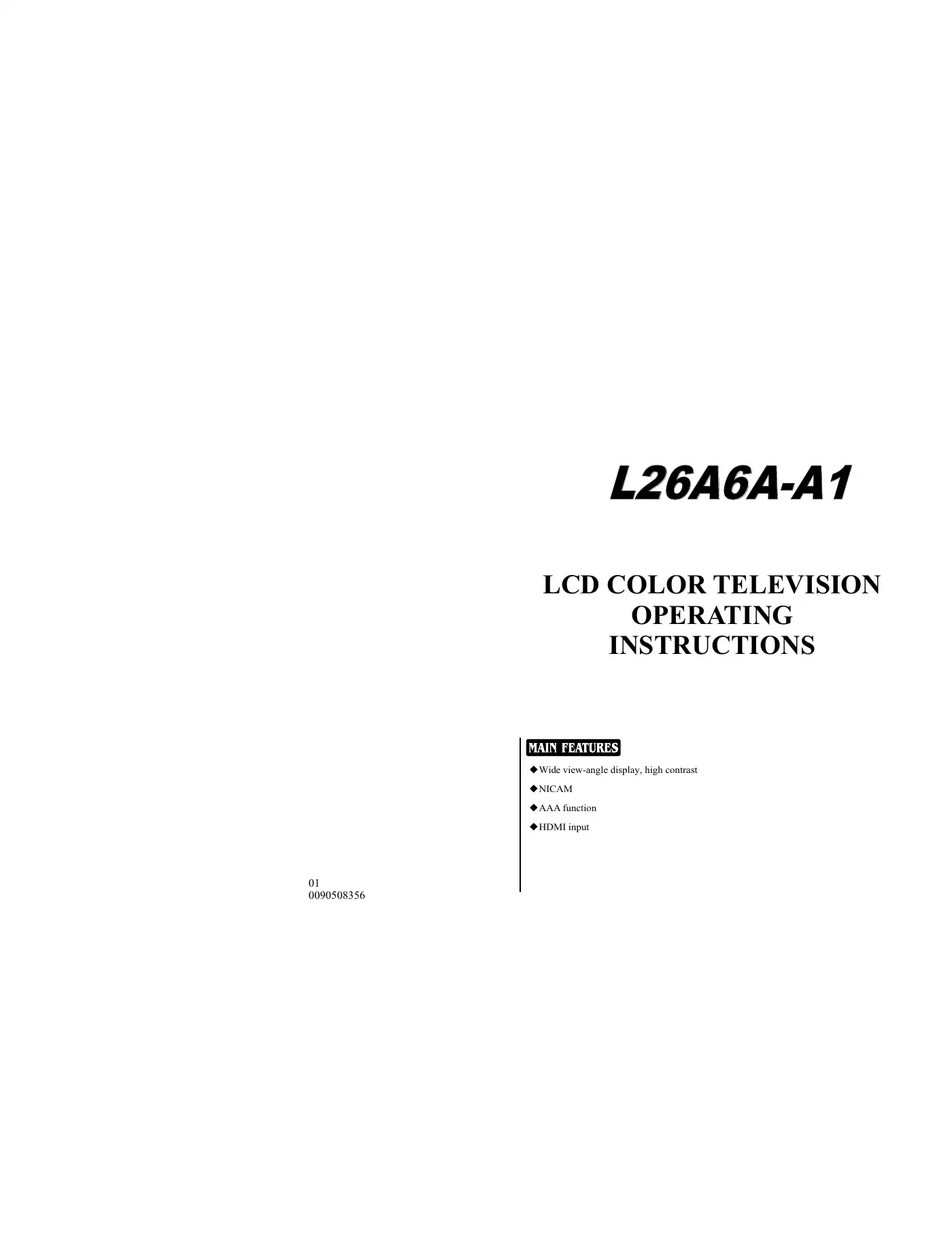 Haier L26A6A-A1 Operating Instructions Manual Manual pdf 1 page image