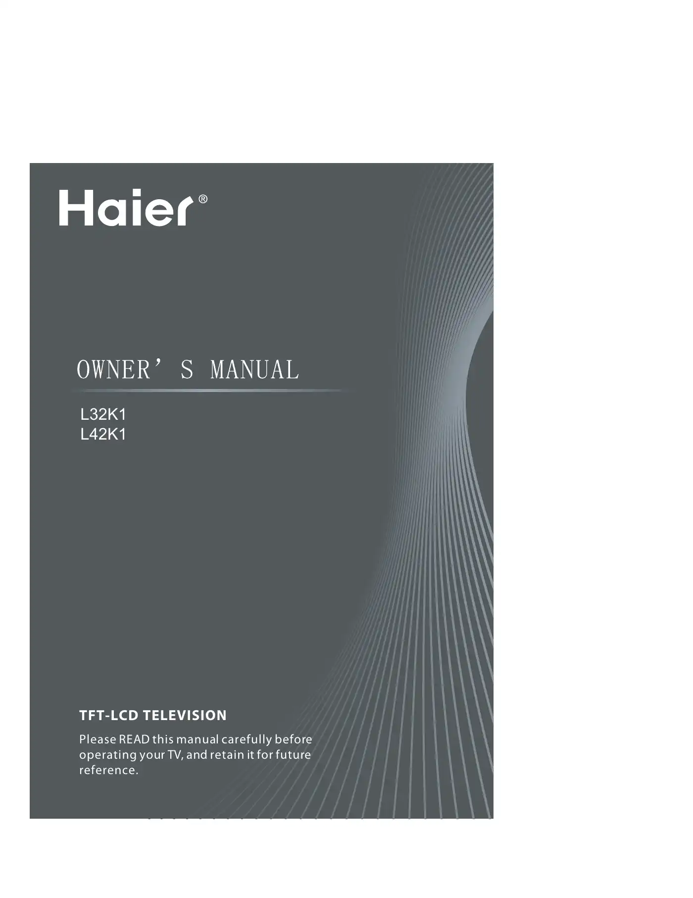 Haier L32K1 User Manual Manual pdf 1 page image